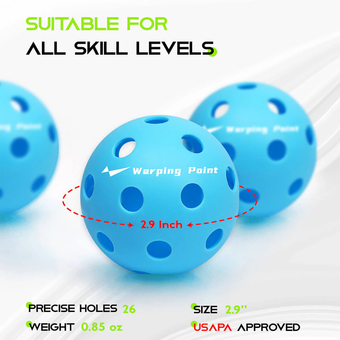 Warping Point Indoor Practice Pickleballs - Blue - Image 6
