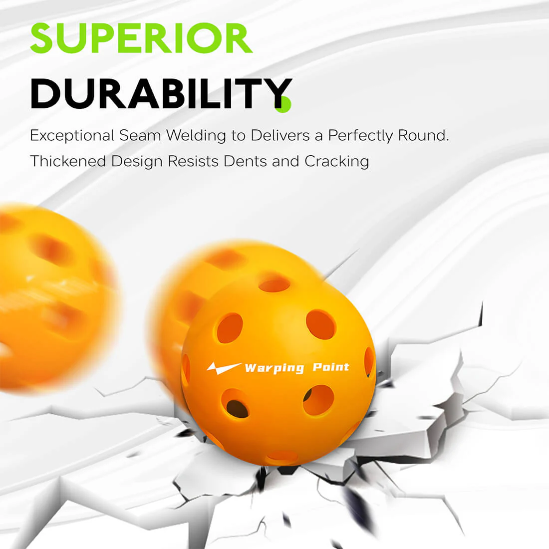 Warping Point Indoor Practice Pickleballs - Orange - Image 5