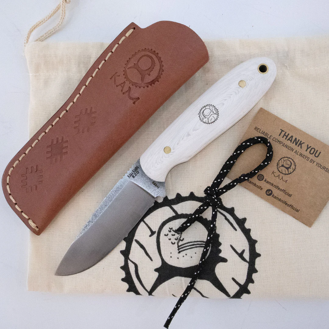 Kam Knife - B20 - White Handle - Fixed Blade - Image 9
