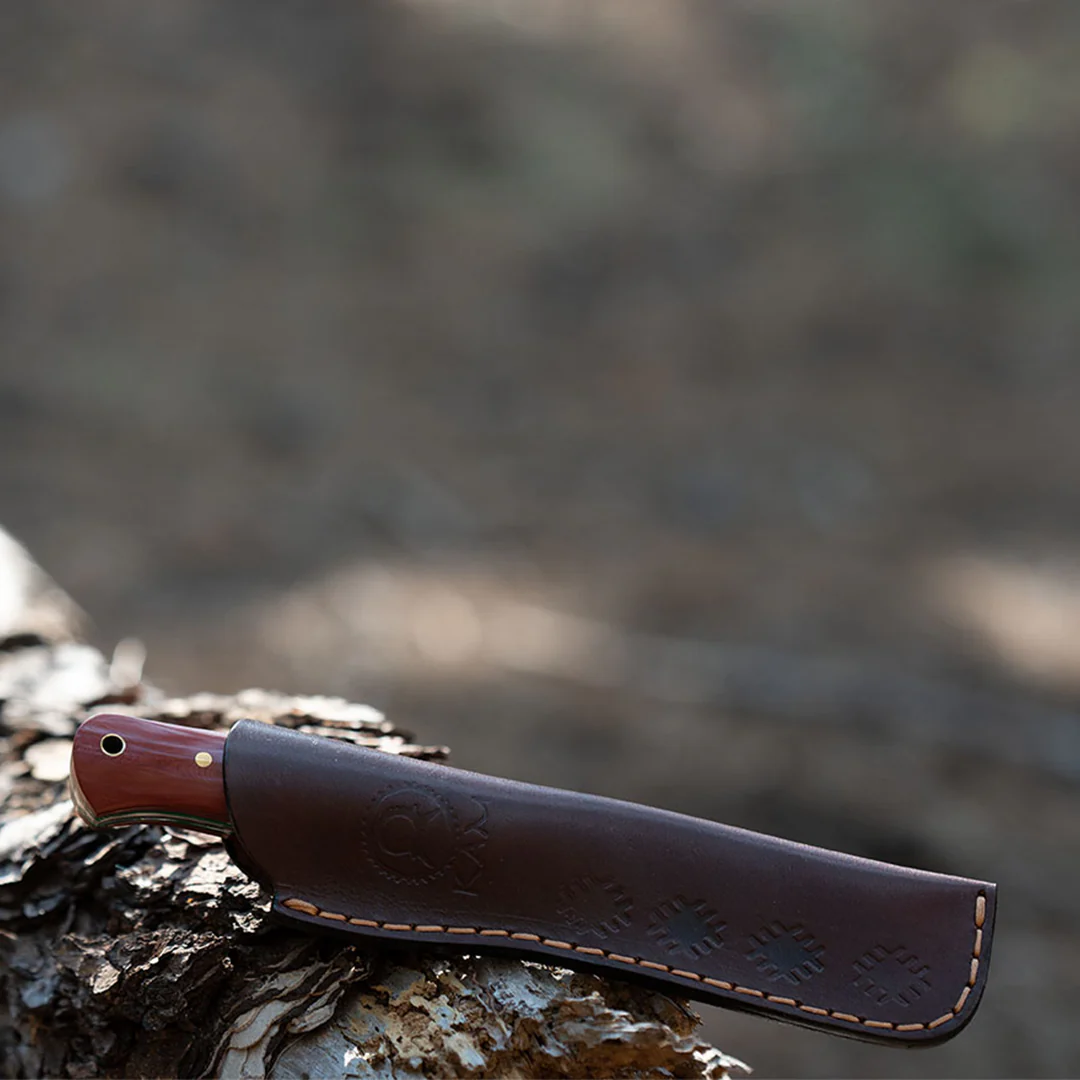 Kam Knife - B40 - Red and Brown Handle - Fixed Blade - Image 2