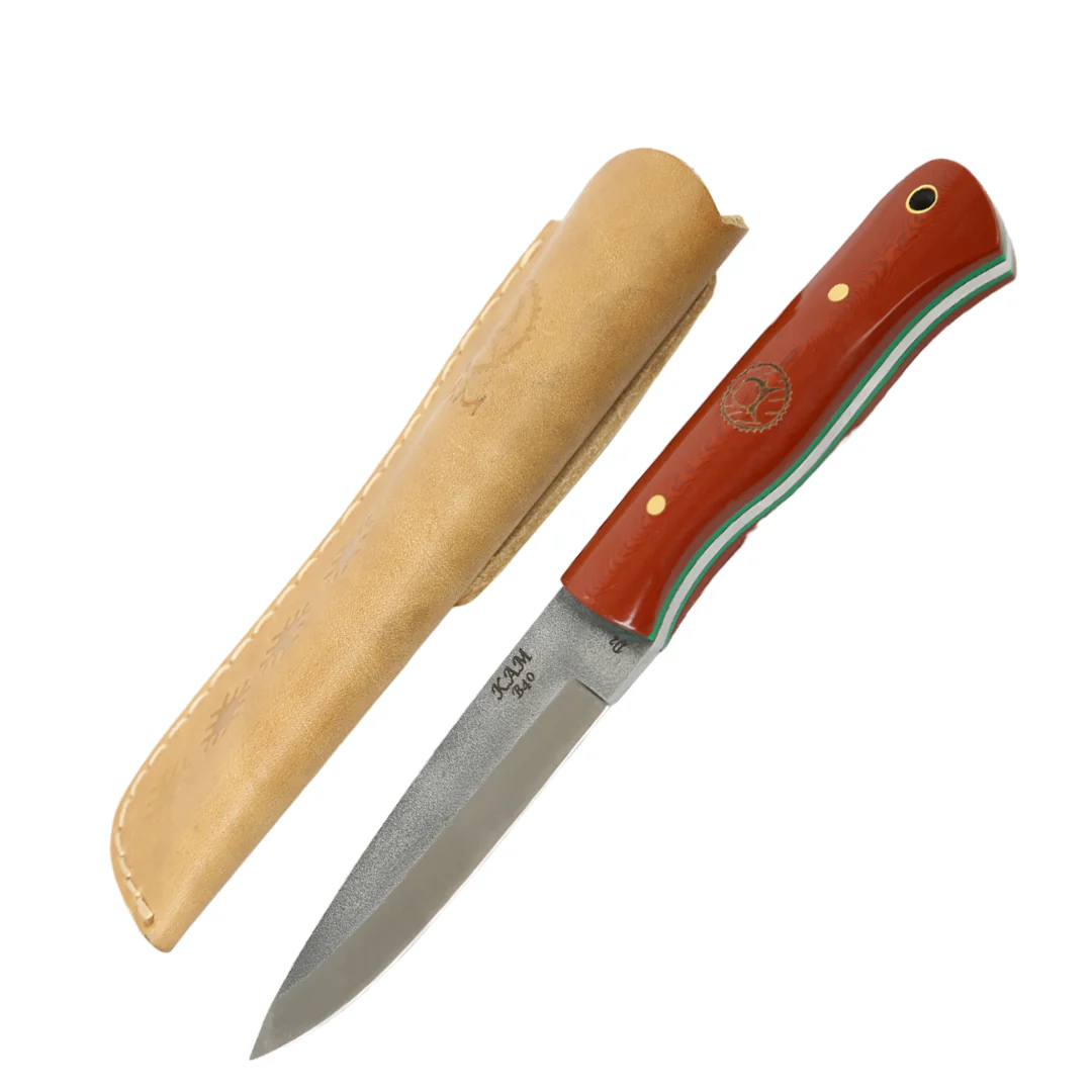 Kam Knife - B40 - Red and Brown Handle - Fixed Blade - Image 8