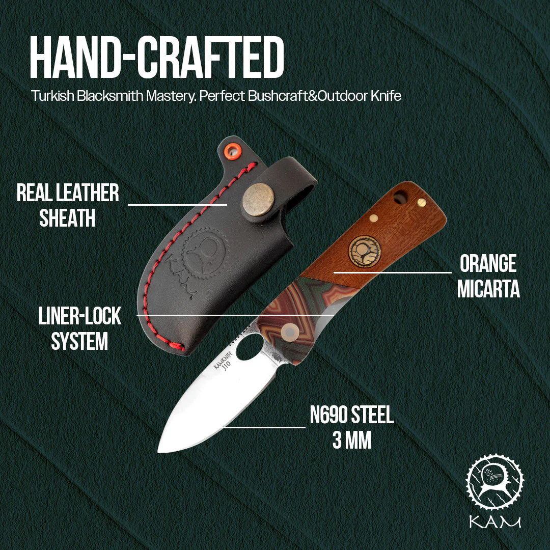 Kam Knife - J10 - Maun Wood Handle - Pocket Knife - Image 6