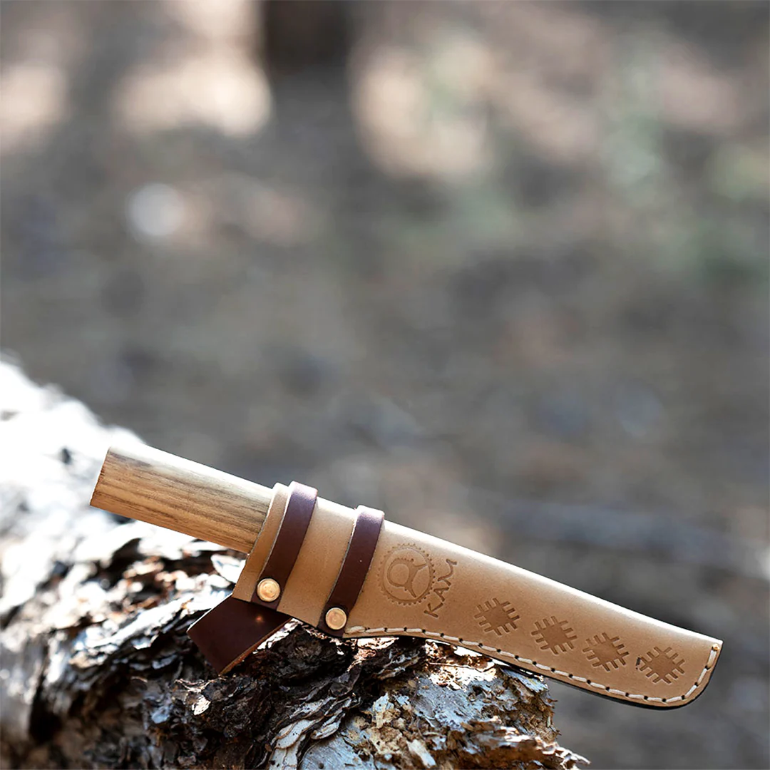 Kam Knife – P10 - Accacia Wood Handle - Fixed Blade Flat - Image 2