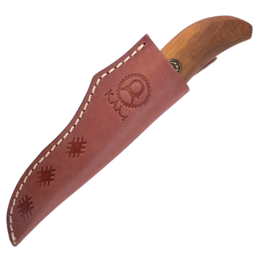 Kam Knife - P20 - Maun Wood Curved Handle - Fixed Blade - Image 6