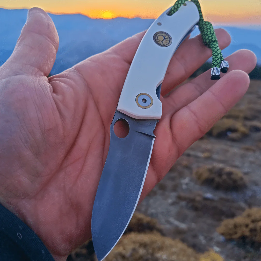 Kam Knife - T10 - D2 Steel - White Handle - Pocket Knife - Image 4