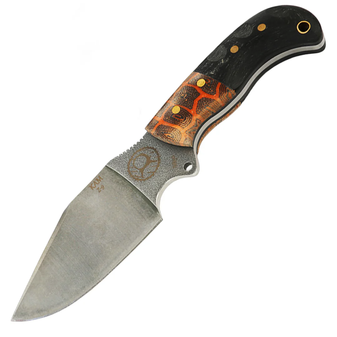 Kam Knife - Z9 - Orange G Micarta Black Handle - Fixed Blade - Image 2