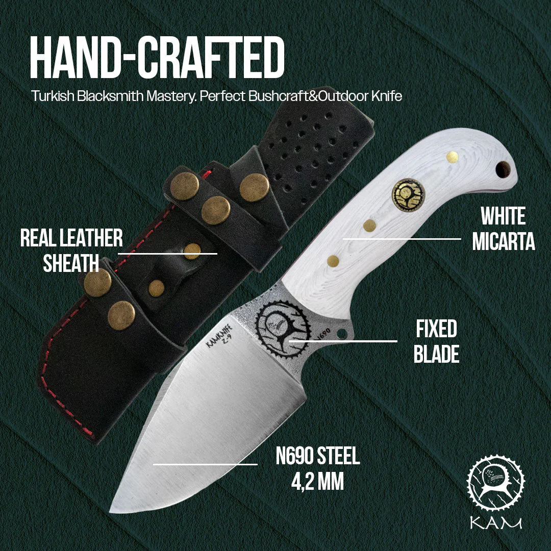 Kam Knife - Z9 - White Handle - Fixed Blade - Image 6