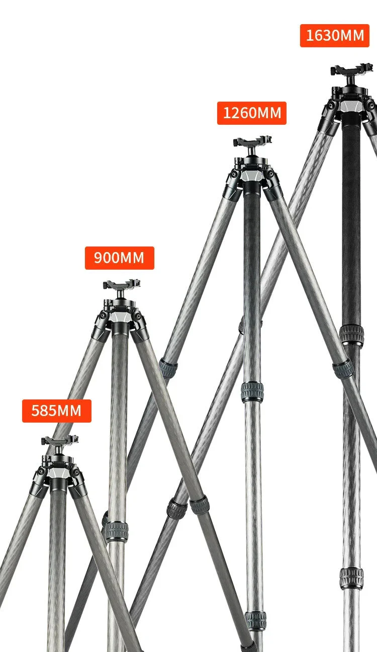 Linkogear Carbon Fiber Tripod – Picatinny/Arca, 64" Max, 66lb Capacity - Brown - Image 10