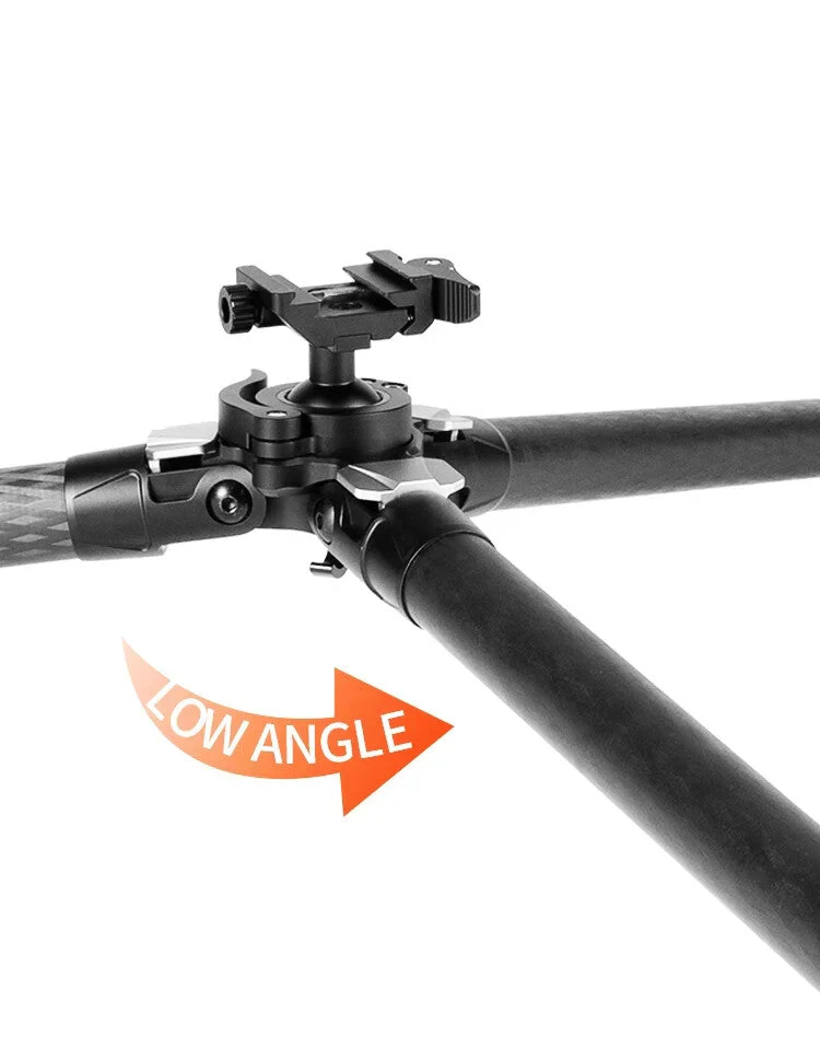 Linkogear Carbon Fiber Tripod – Picatinny/Arca, 64" Max, 66lb Capacity - Brown - Image 9