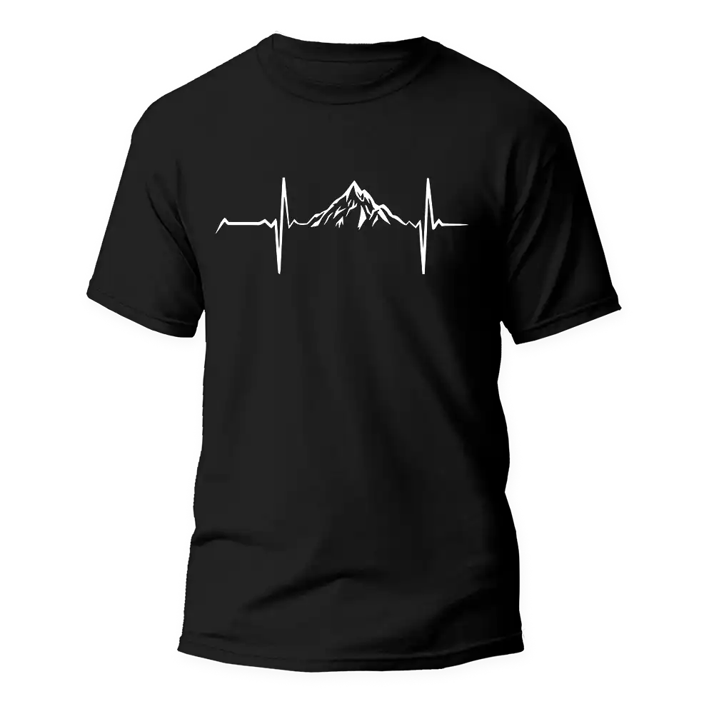 Outdoorzees Mountain Hiking Heartbeat Unisex T-Shirt - Image 4
