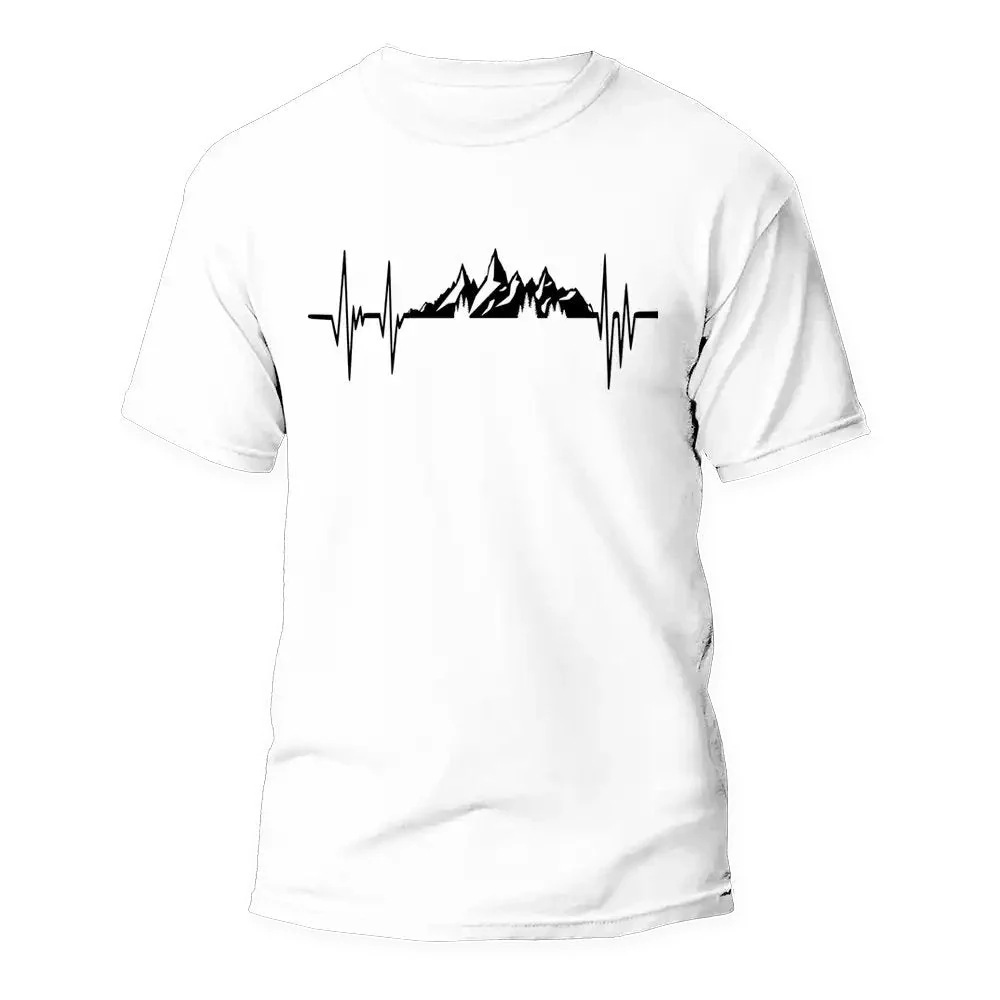 Outdoorzees Mountains Heartbeats Unisex T-Shirt - Image 2