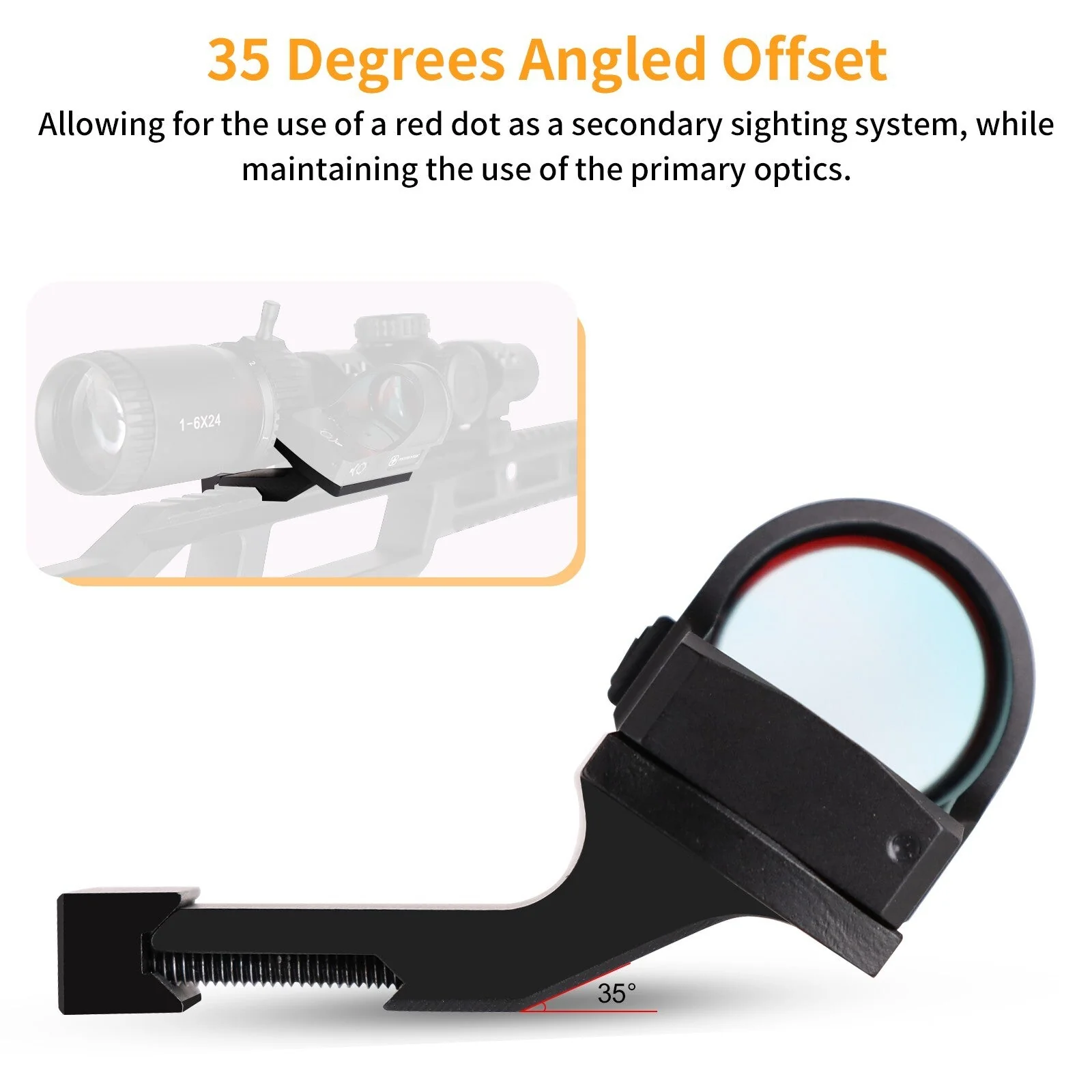 MUCITUP MUCTAC RMR 35° Offset  Red Dot Mount 6061-T6 Aluminum Ambi Locking Zero Hold - Image 2