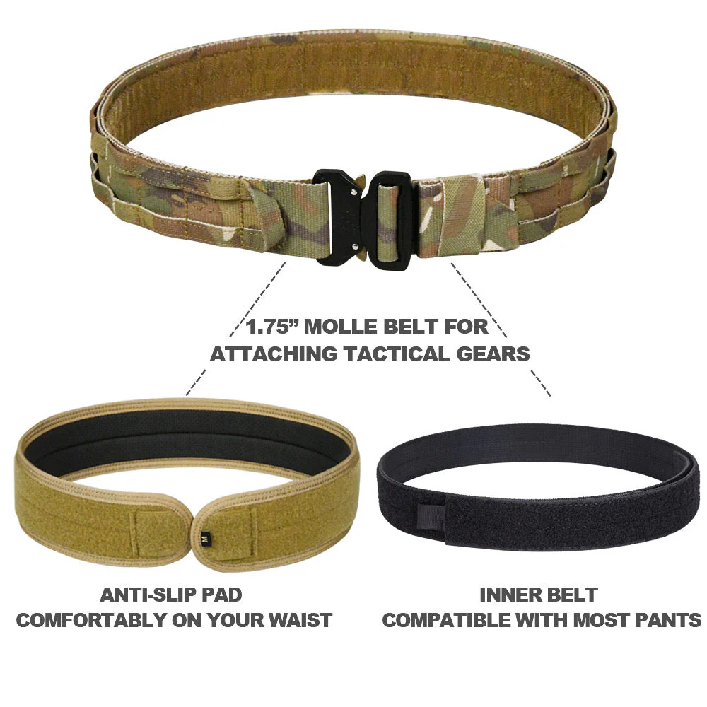 MUCITUP MUCTAC Tactical BeMUCITUP lt Multicam MOLLE 1.75" w/ 2 Inner Belts, Anti-Slip - Image 3