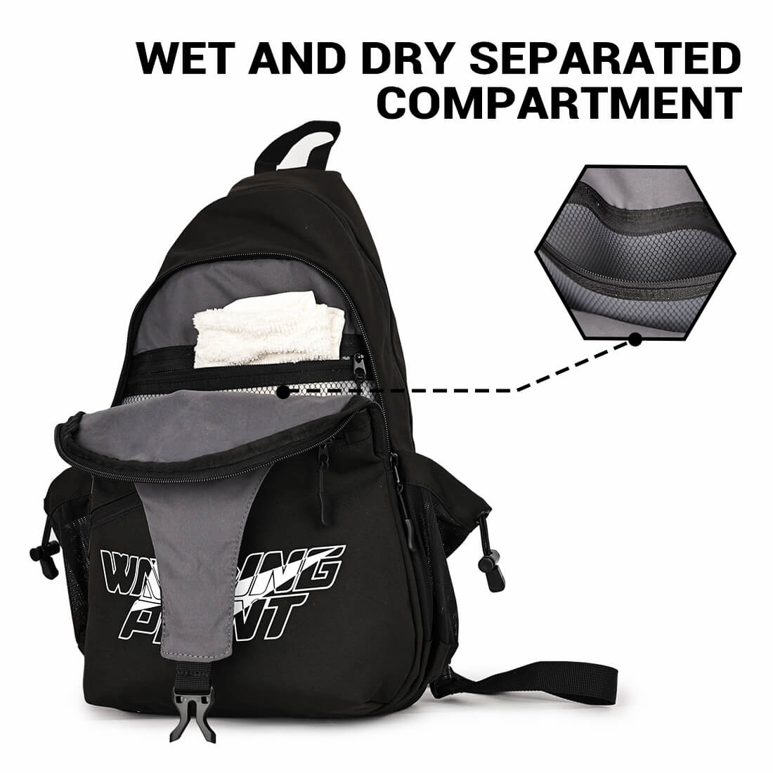 Warping Point Pickleball Sling Bag - Black - Image 2
