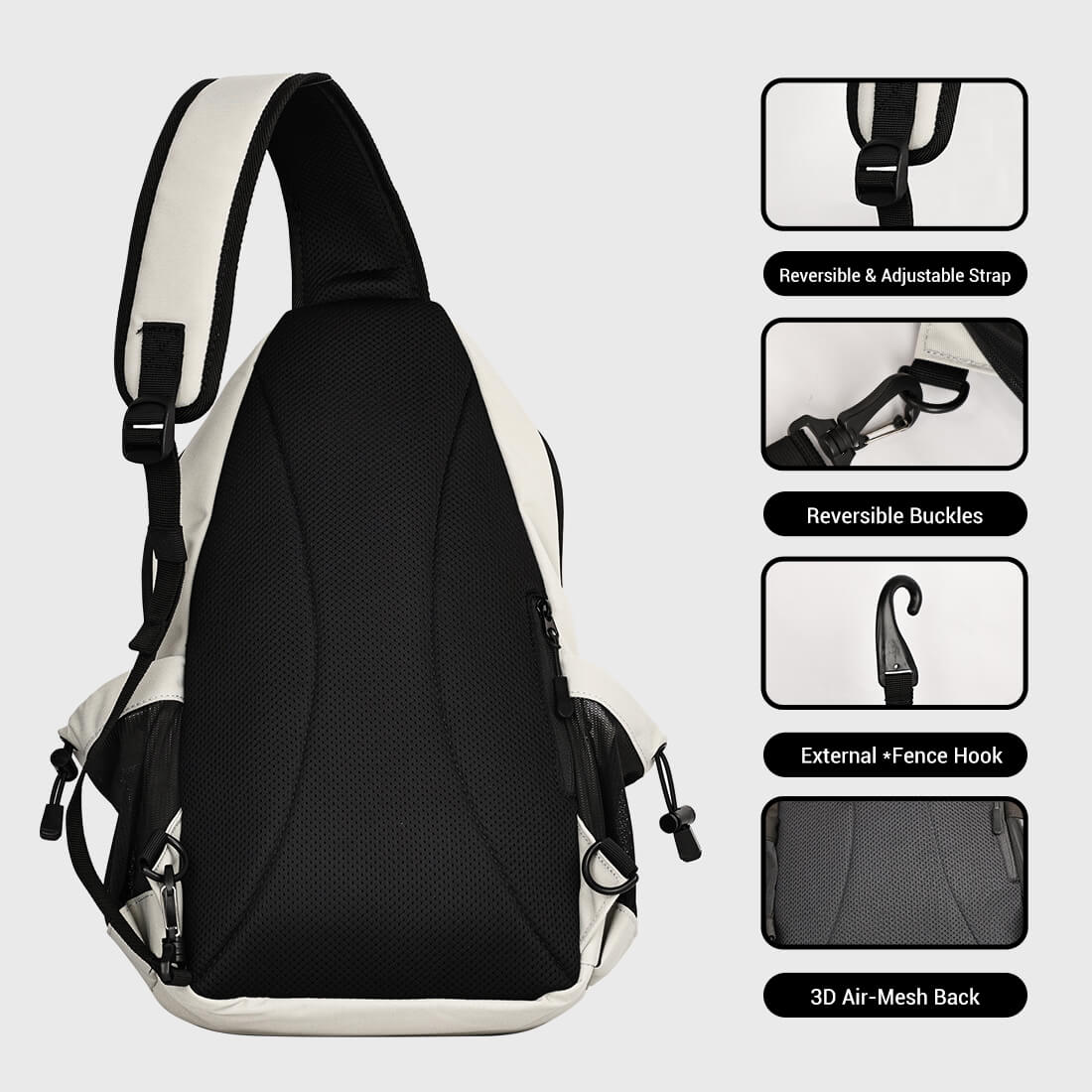 Warping Point Pickleball Sling Bag - Grey - Image 3