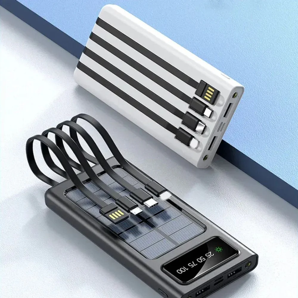 Outdoorzees Portable Solar Power Bank with Built-in Cables - Image 3