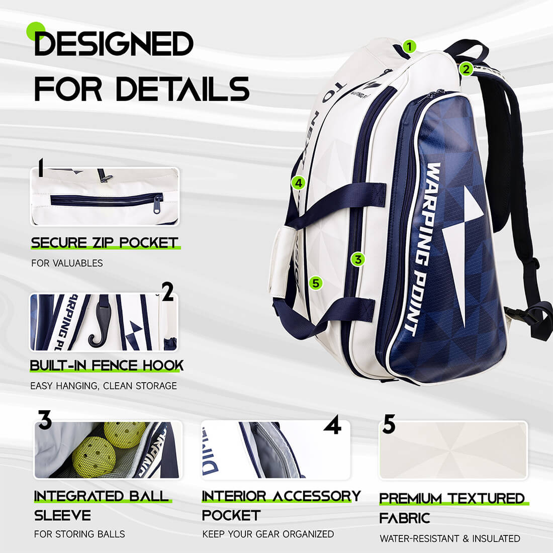 Warping Point Pro Team Pickleball Bag - Image 5