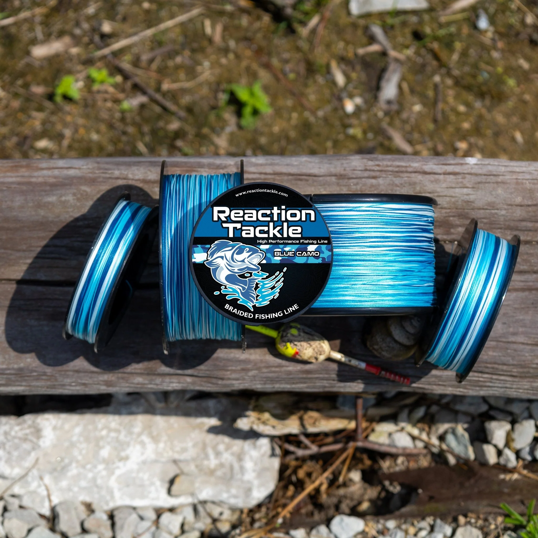 Reaction Tackle Braided Fishing Line - Blue Camo - Image 2