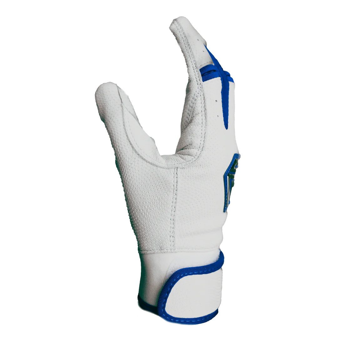 Resilient SFBL Resilient Championship Fastpitch Batting gloves - White and Royal Blue - Image 2