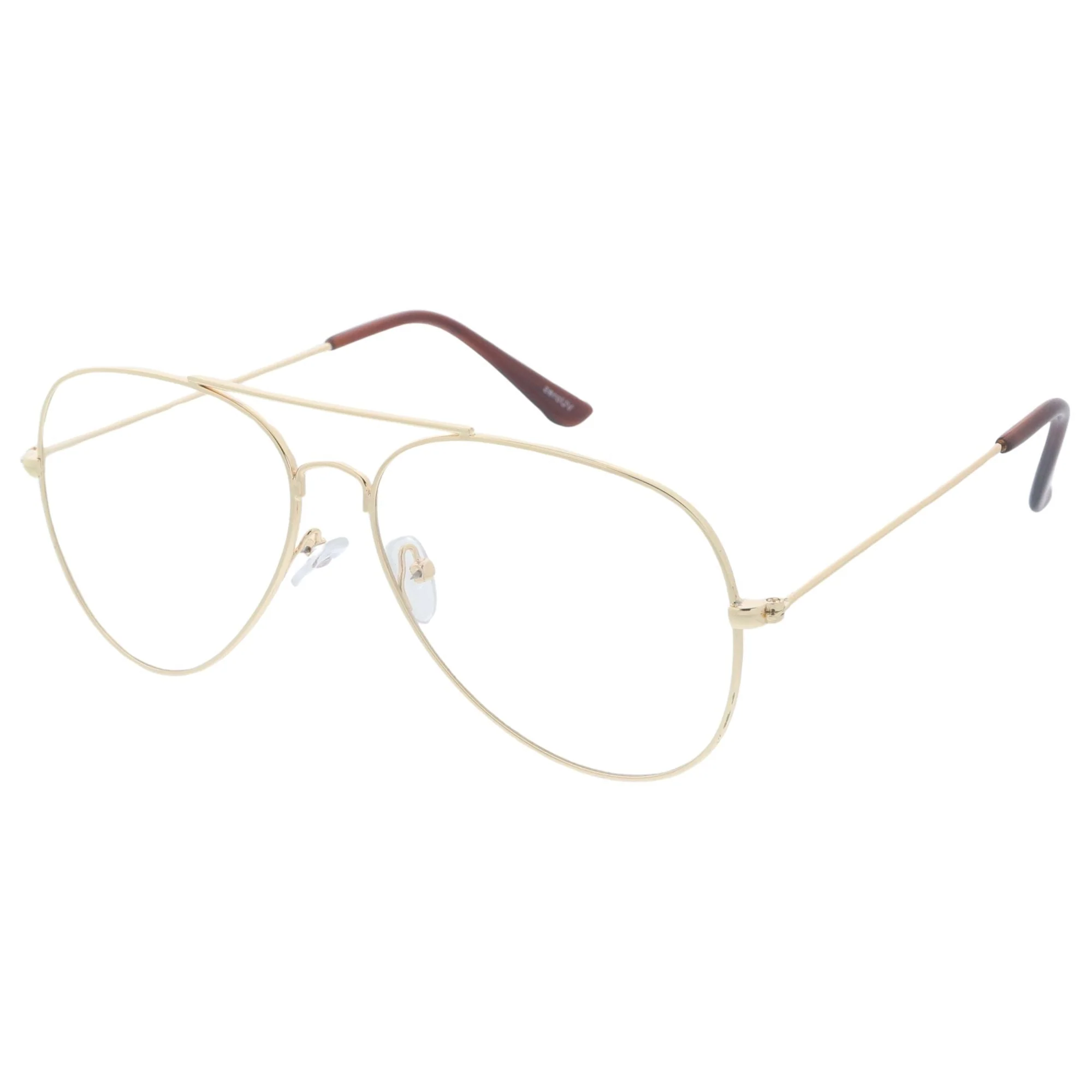 zeroUV Retro Full Metal Aviator Sunglasses With Clear Lenses Glasses 9591 - Image 20