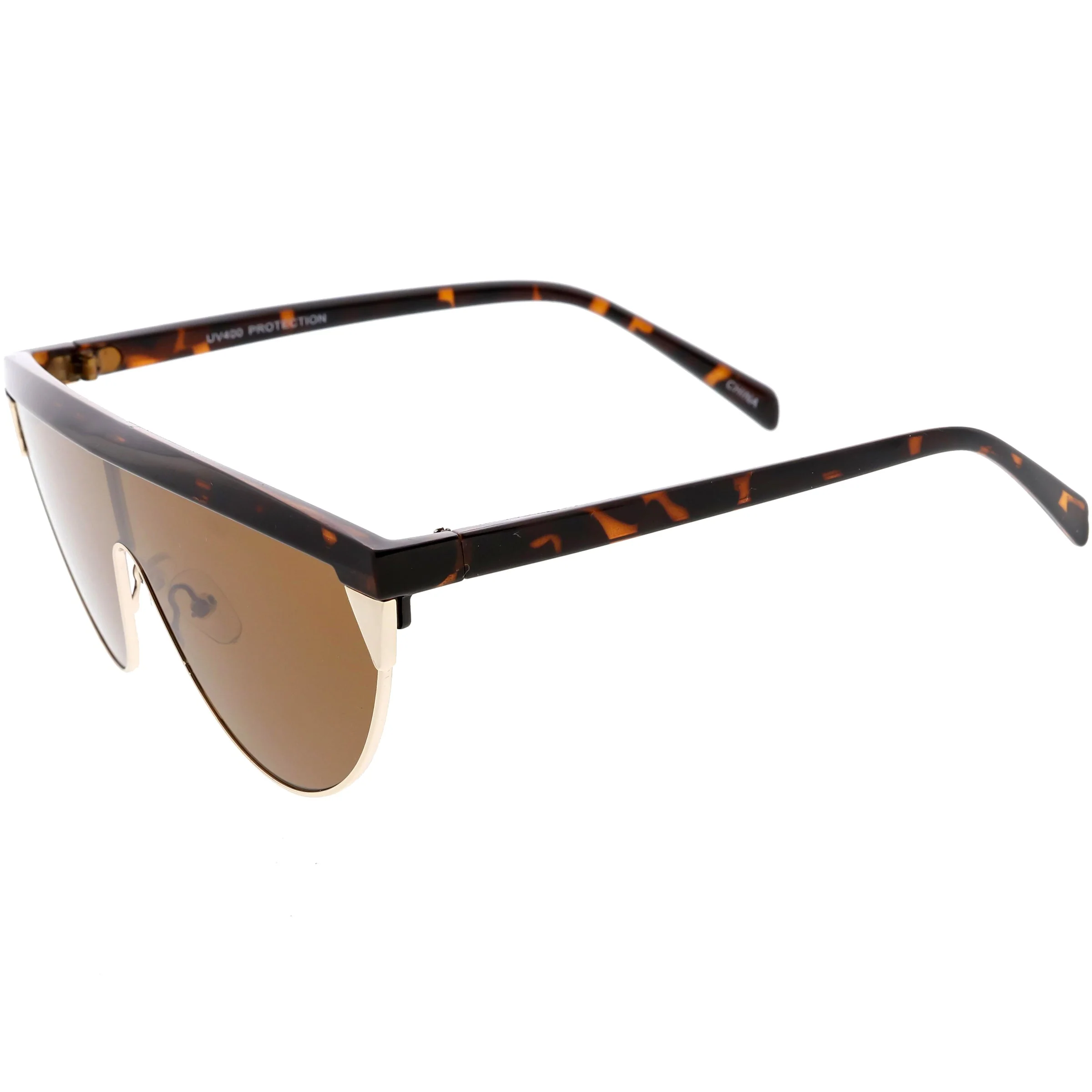 zeroUV Retro Futuristic Flat Top Mono Shield Blade Sunglasses C953 - Image 12