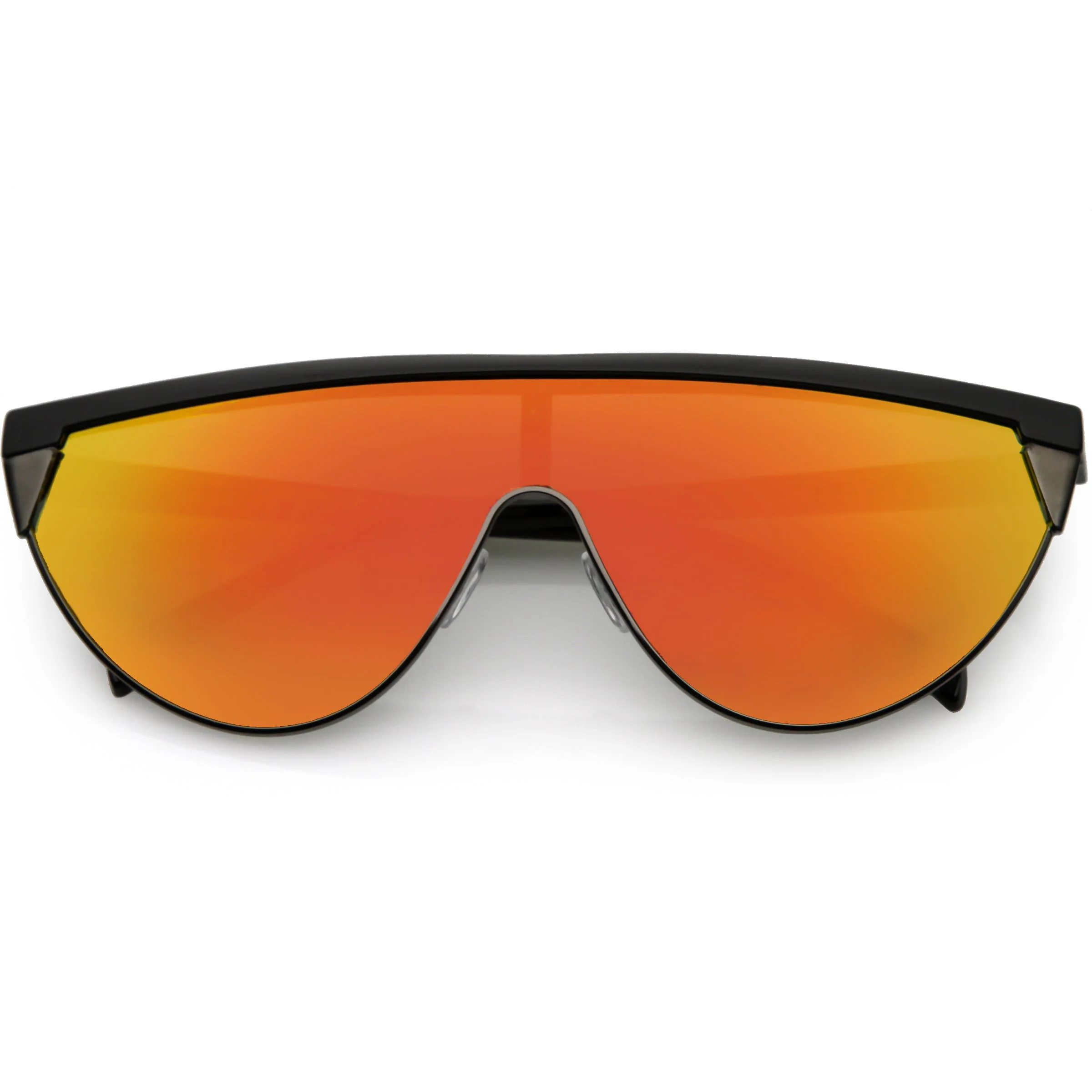 zeroUV Retro Futuristic Flat Top Mono Shield Blade Sunglasses C953 - Image 13