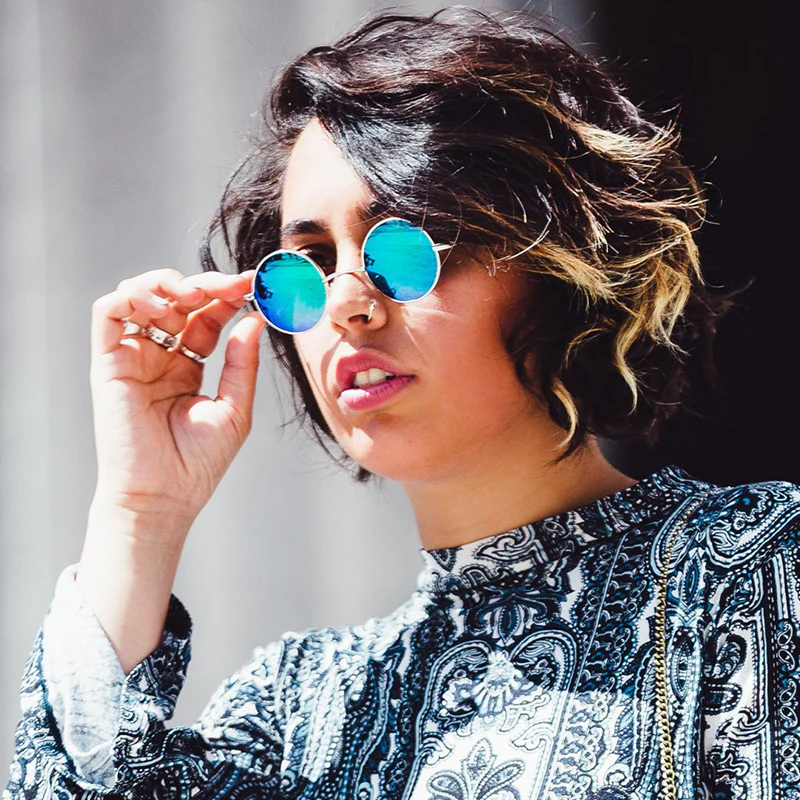 zeroUV Retro Lennon Style Round Circle Metal Mirror Lens Sunglasses 1408 - Image 3