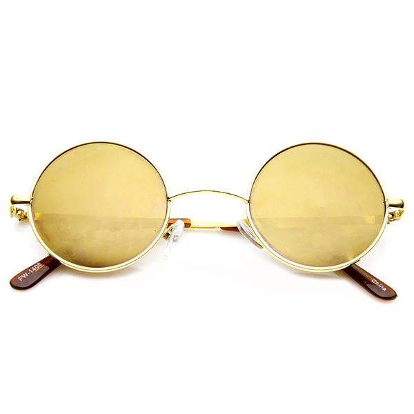 zeroUV Retro Lennon Style Round Circle Metal Mirror Lens Sunglasses 1408 - Image 38
