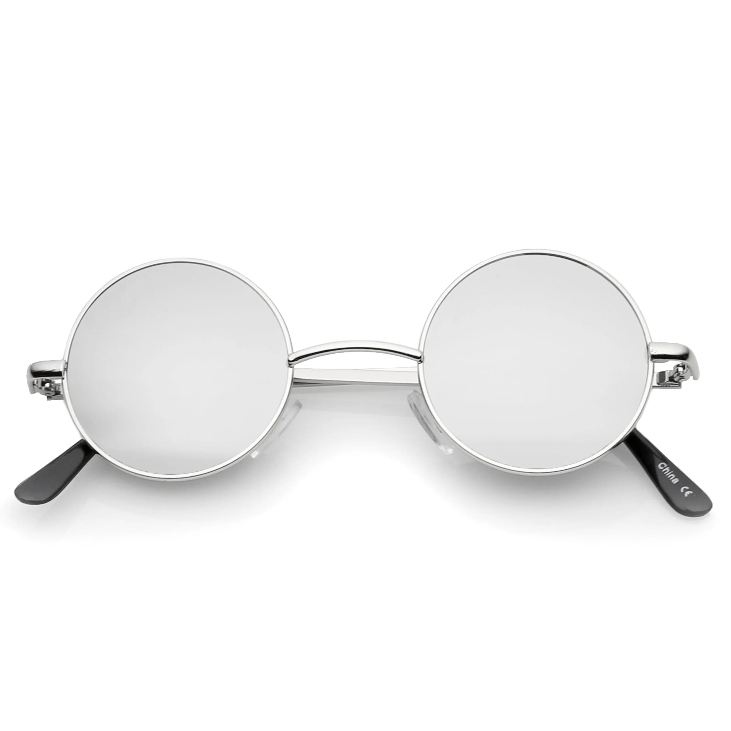 zeroUV Retro Lennon Style Round Circle Metal Mirror Lens Sunglasses 1408 - Image 39