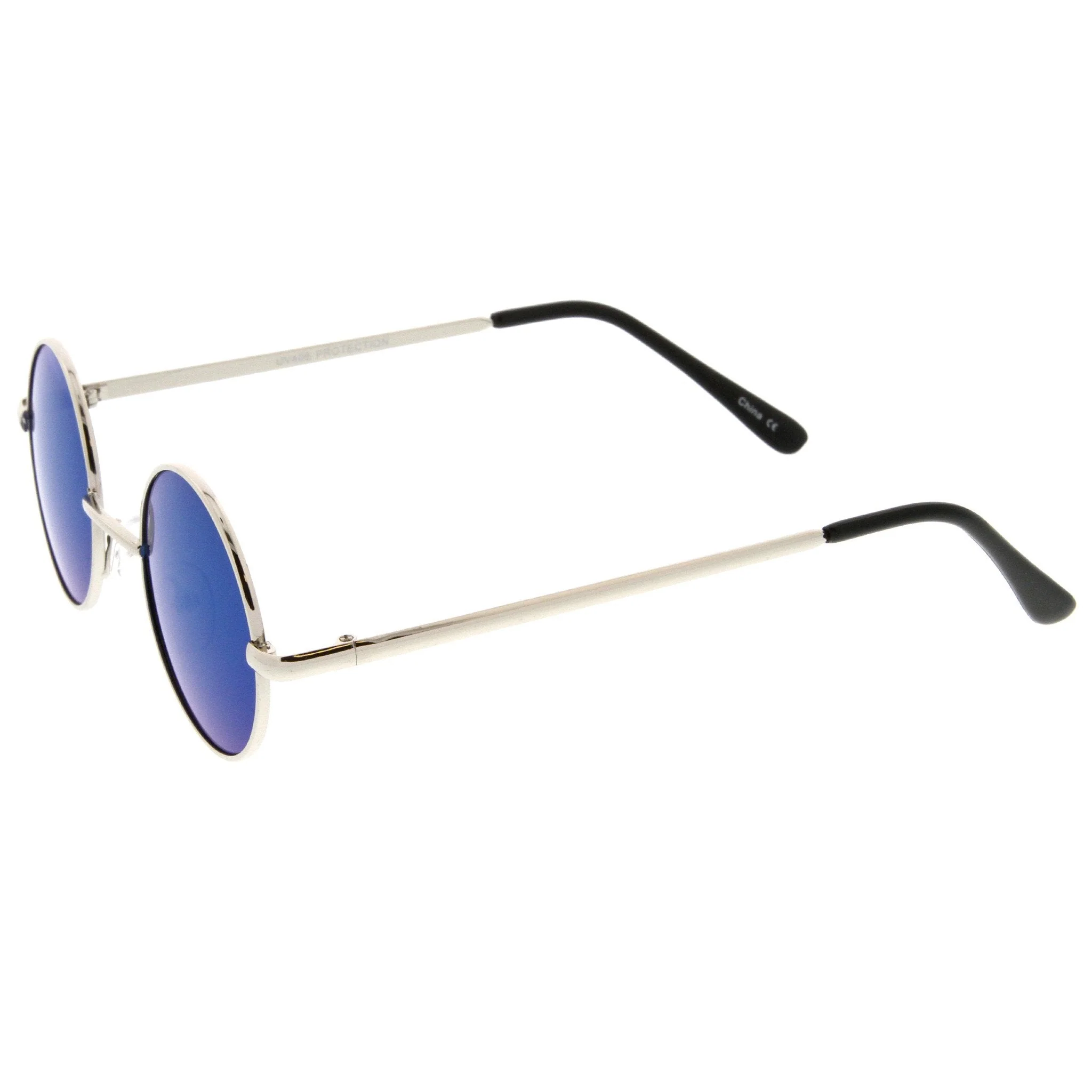 zeroUV Retro Lennon Style Round Circle Metal Mirror Lens Sunglasses 1408 - Image 7