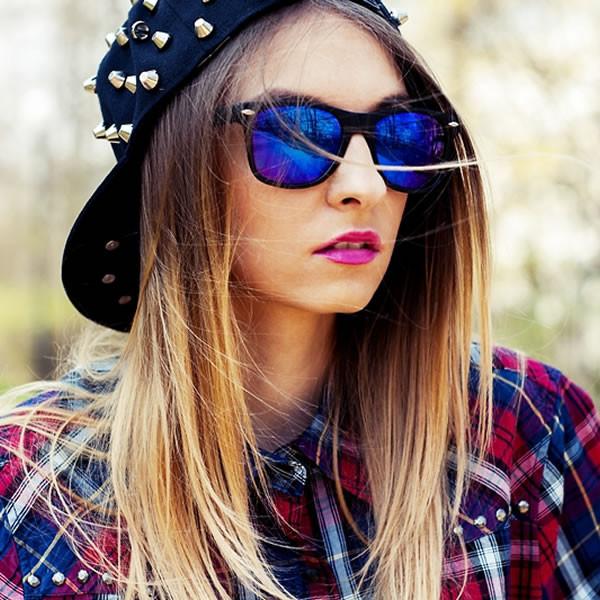 zeroUV Retro Matte Black Horned Rim Flash Colored Lens Sunglasses 58mm 8025 - Image 7