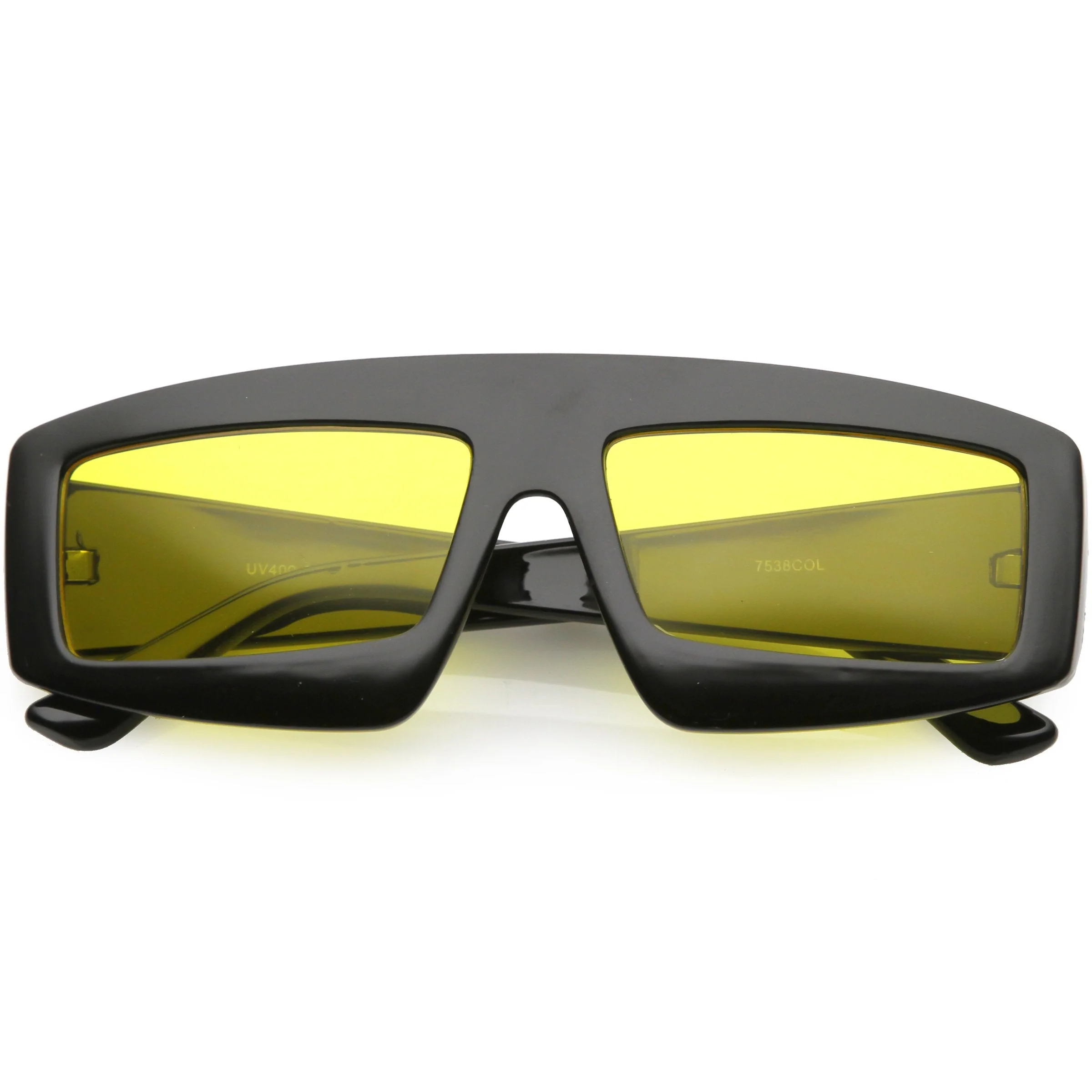 zeroUV Retro Modern Rectangle Flat Lens Color Tinted Sunglasses C747 - Image 13