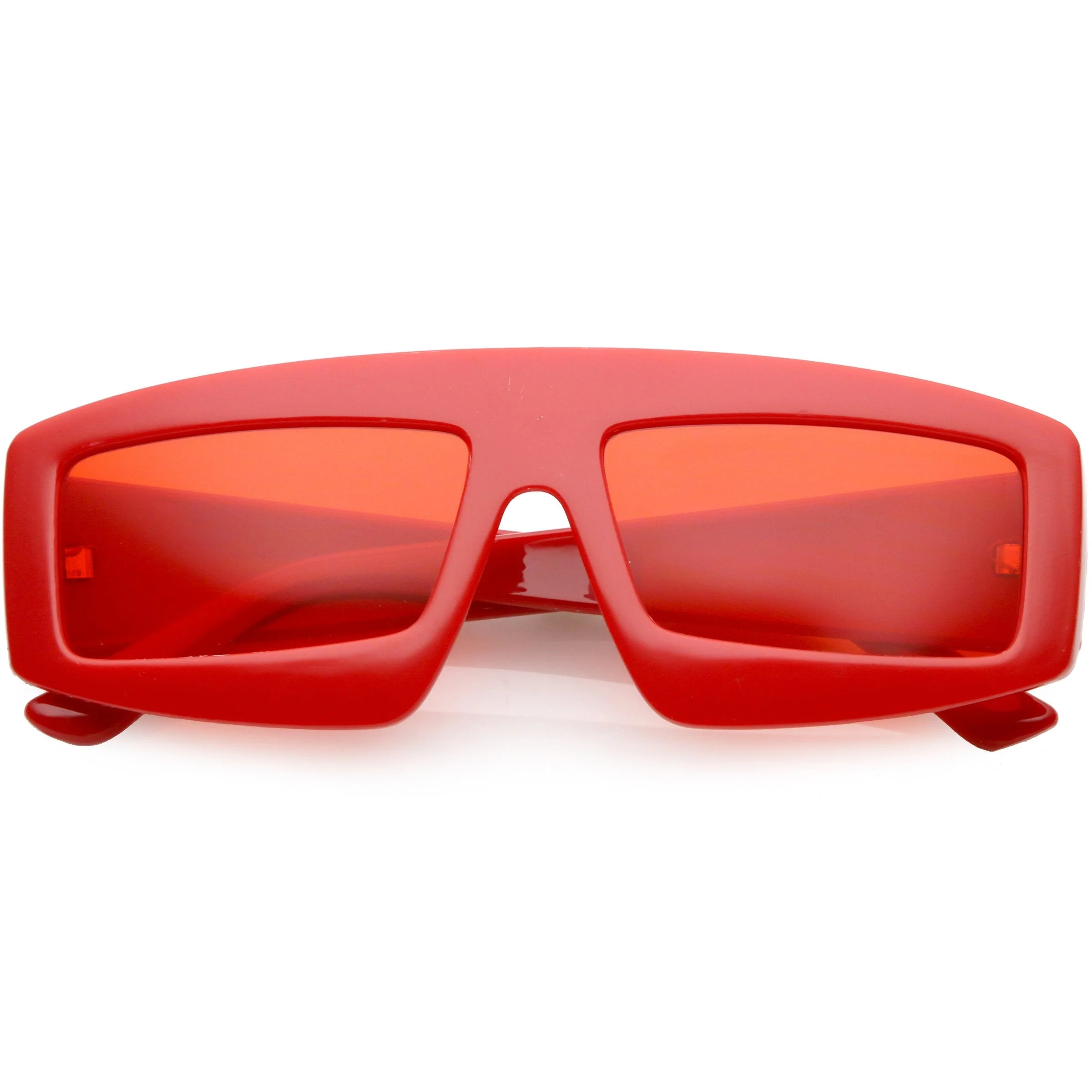 zeroUV Retro Modern Rectangle Flat Lens Color Tinted Sunglasses C747 - Image 17