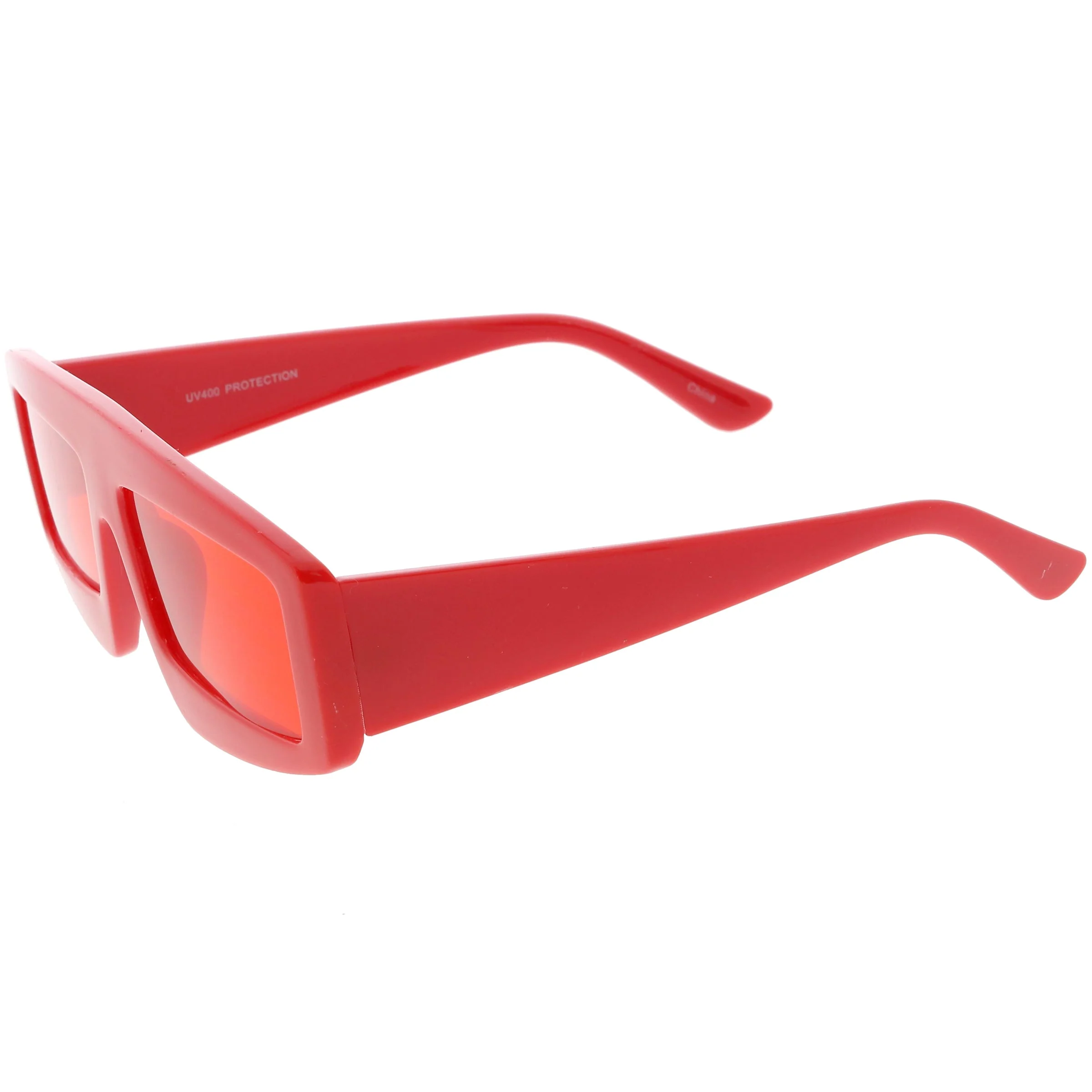 zeroUV Retro Modern Rectangle Flat Lens Color Tinted Sunglasses C747 - Image 20