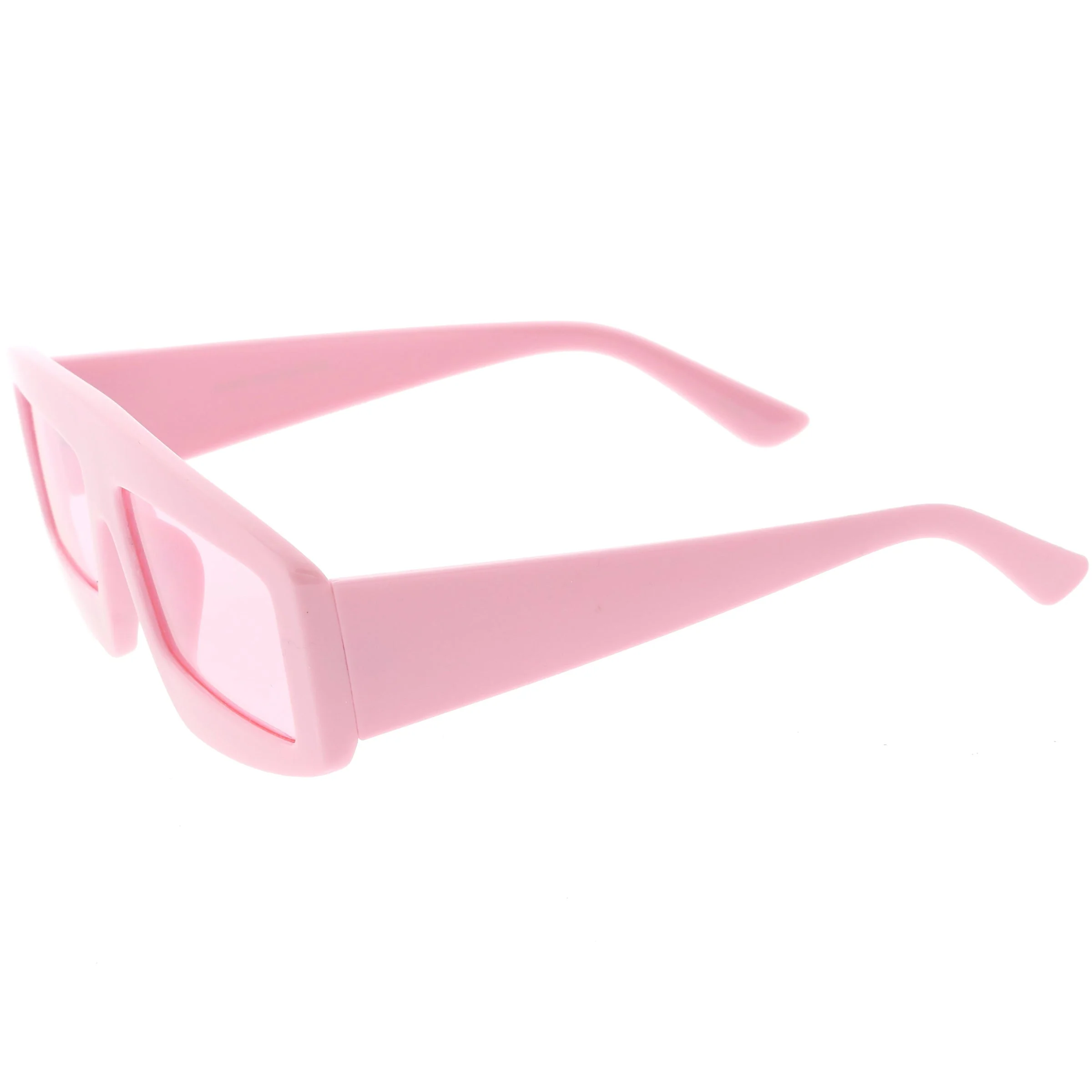 zeroUV Retro Modern Rectangle Flat Lens Color Tinted Sunglasses C747 - Image 23