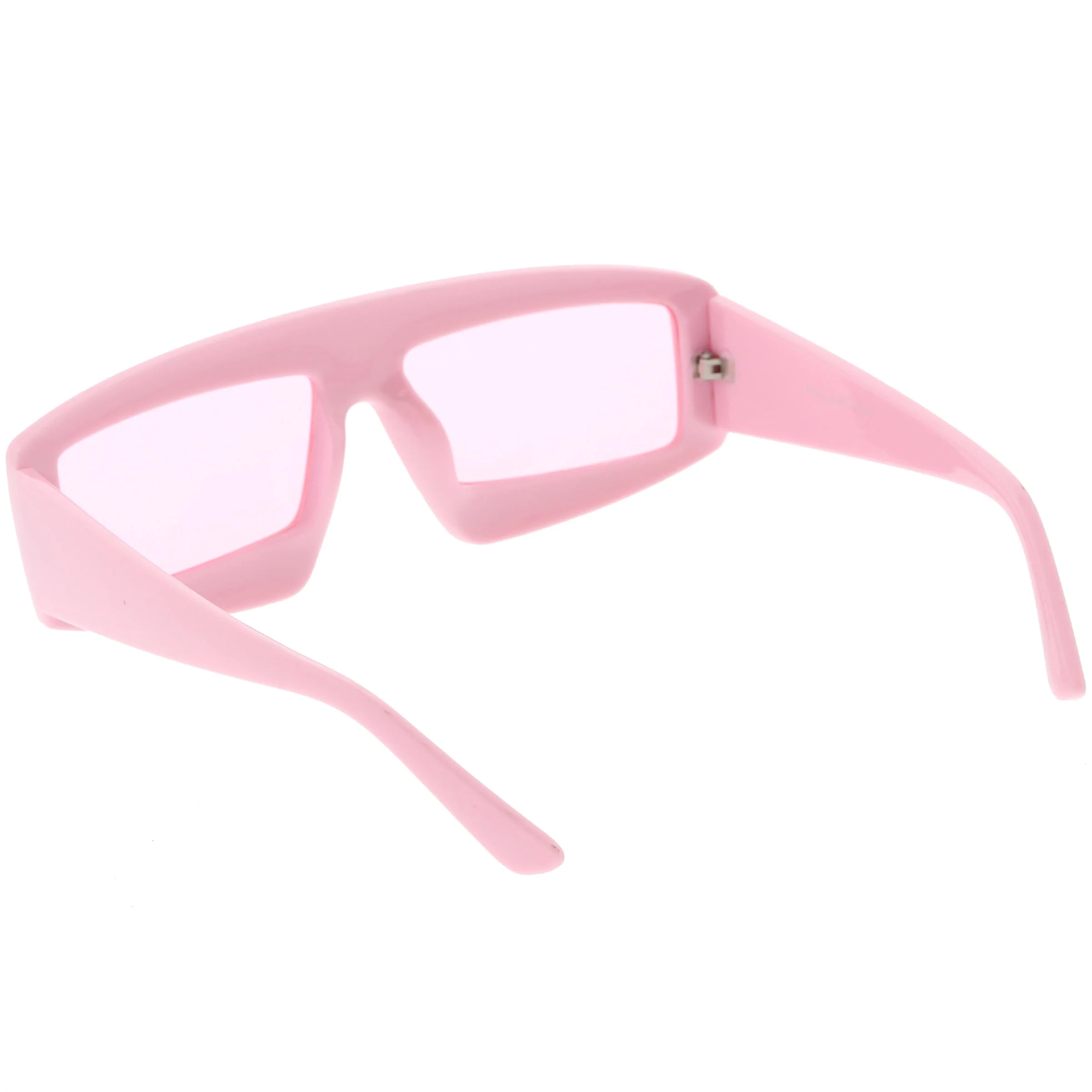 zeroUV Retro Modern Rectangle Flat Lens Color Tinted Sunglasses C747 - Image 24