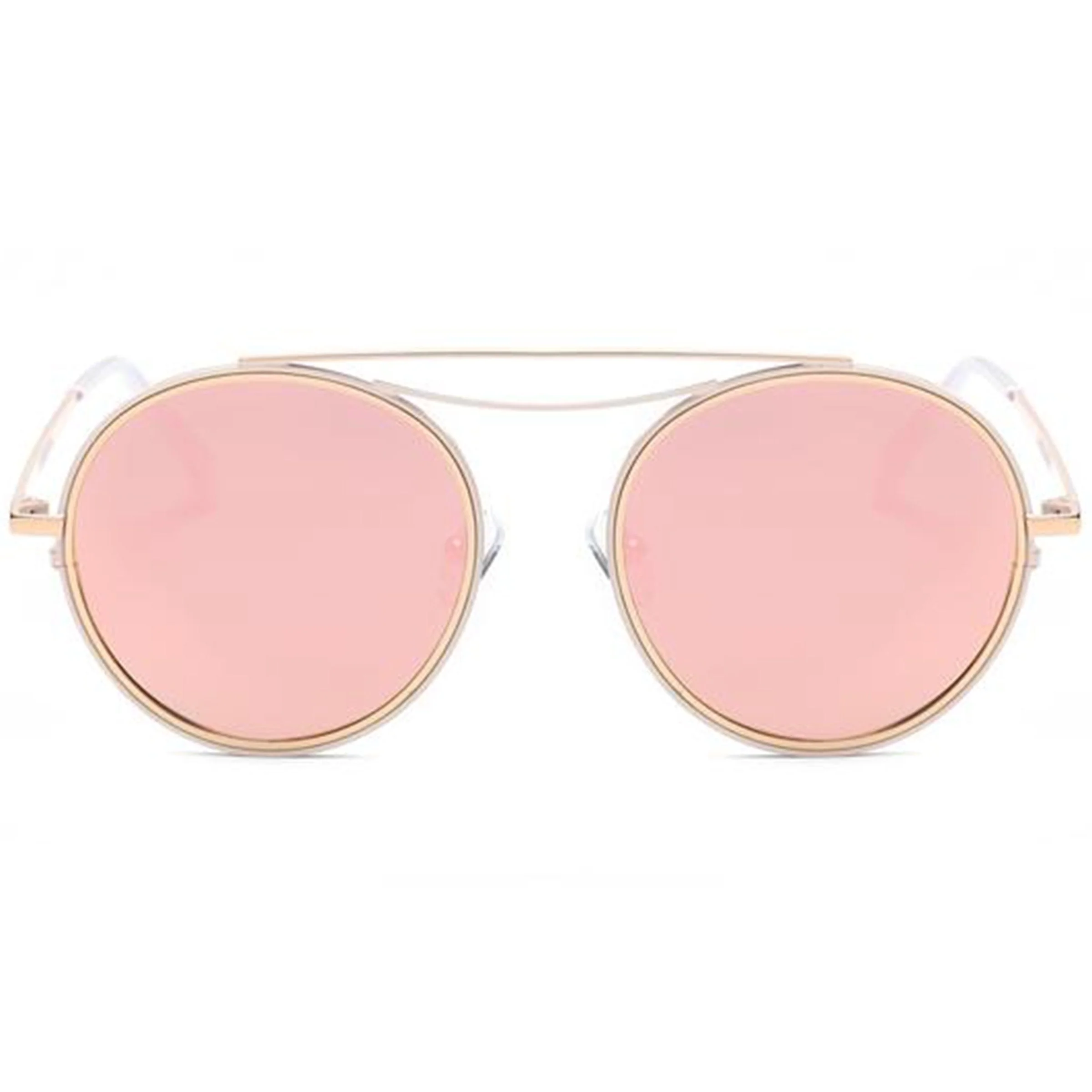 zeroUV Retro Polarized Round Metal Aviator Mirrored Lens Sunglasses C821 - Image 7