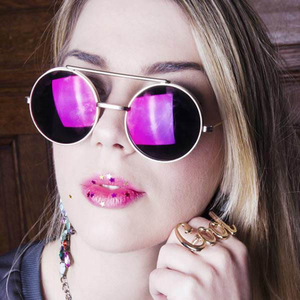 zeroUV Retro Round Steampunk Mirrored Lens Flip Up Sunglasses 8966 - Image 5