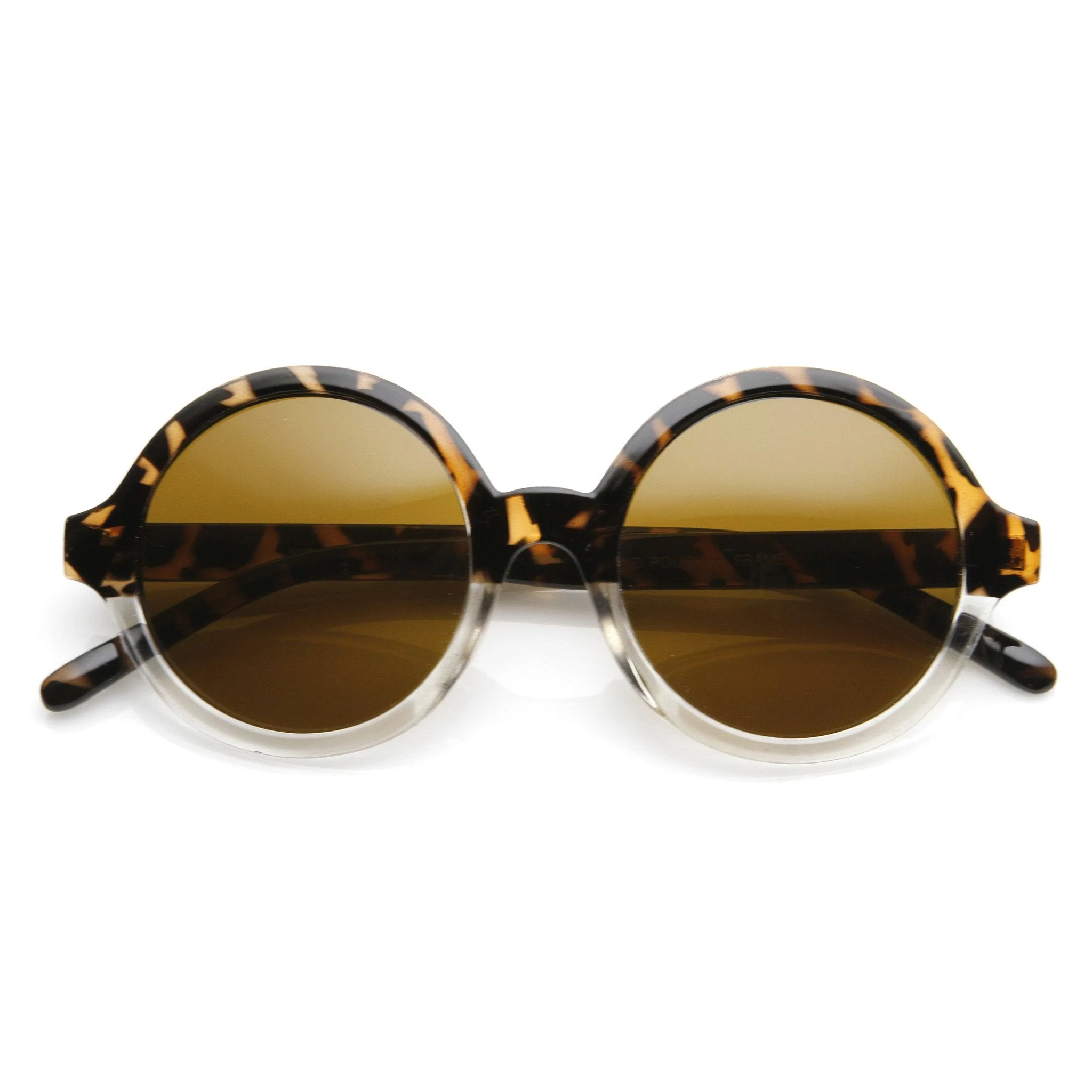 zeroUV Retro Sleek Large Round Fashion Sunglasses 8704 - Image 2