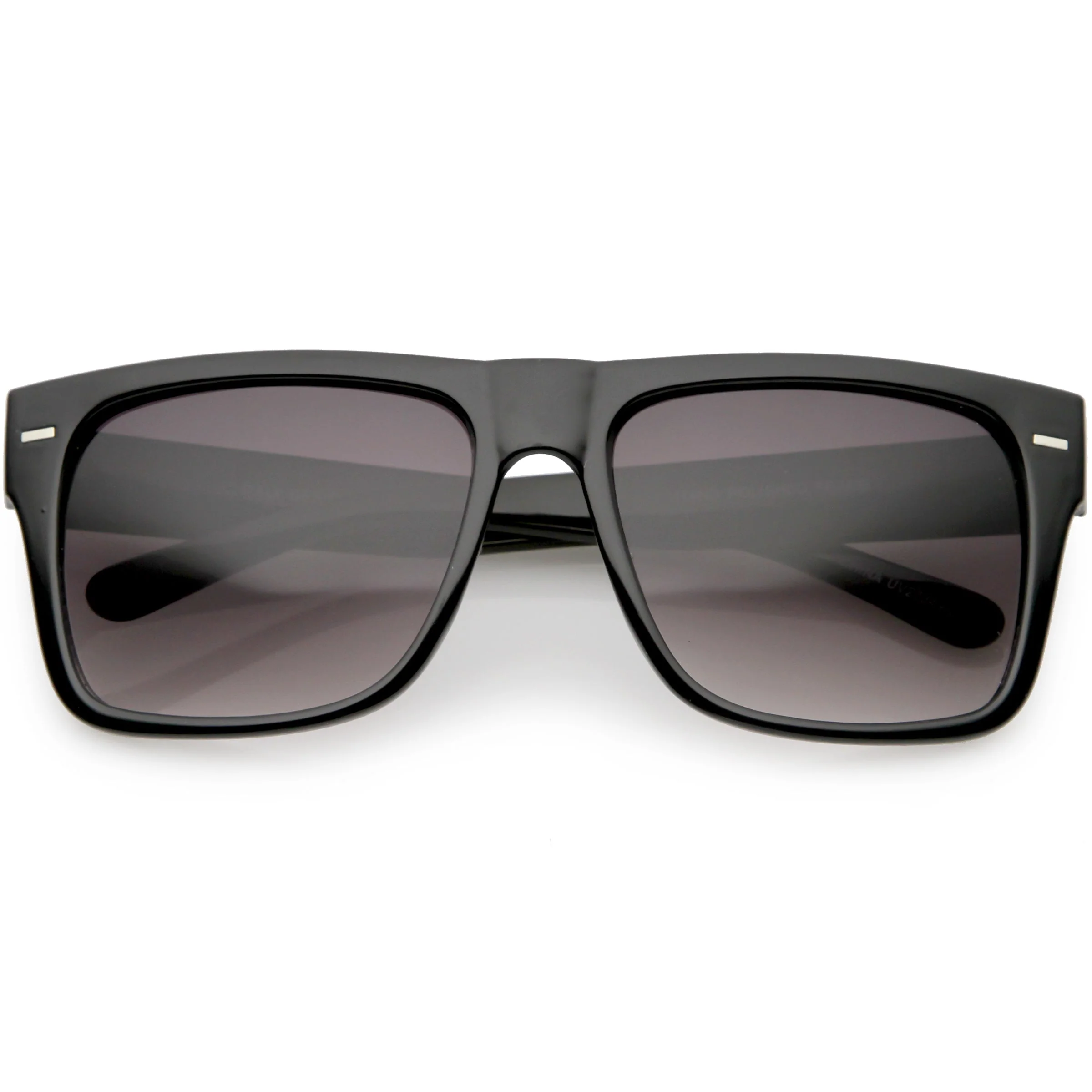 zeroUV Retro Square Neutral Colored Lens Horn Rimmed Sunglasses C785 - Image 2