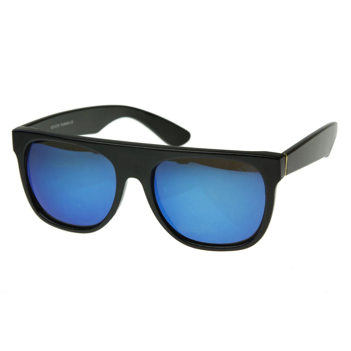 zeroUV Retro Super Flat Top Flash Mirrored Lens Sunglasses 8090 - Image 2