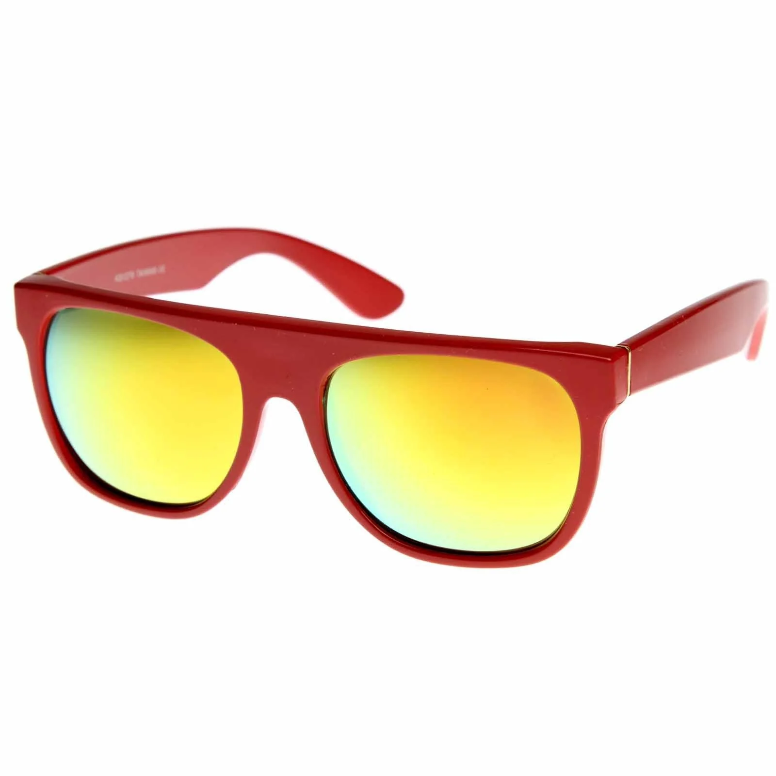 zeroUV Retro Super Flat Top Flash Mirrored Lens Sunglasses 8090 - Image 5