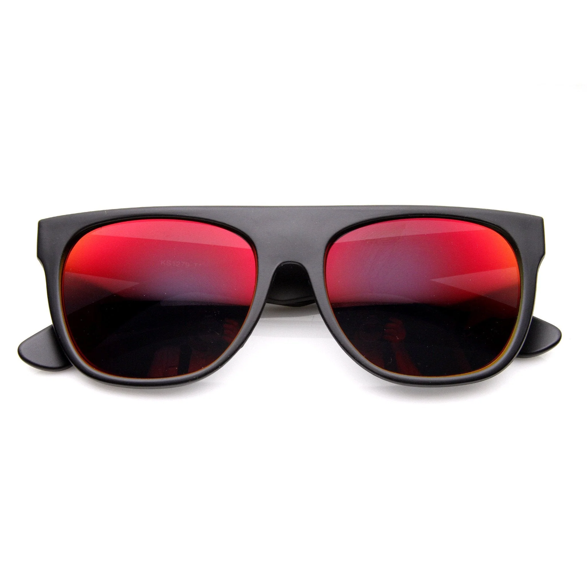 zeroUV Retro Super Flat Top Flash Mirrored Lens Sunglasses 8090 - Image 8