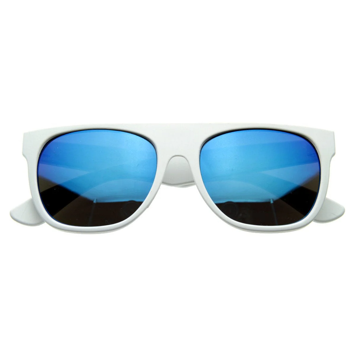 zeroUV Retro Super Flat Top Flash Mirrored Lens Sunglasses 8090 - Image 9