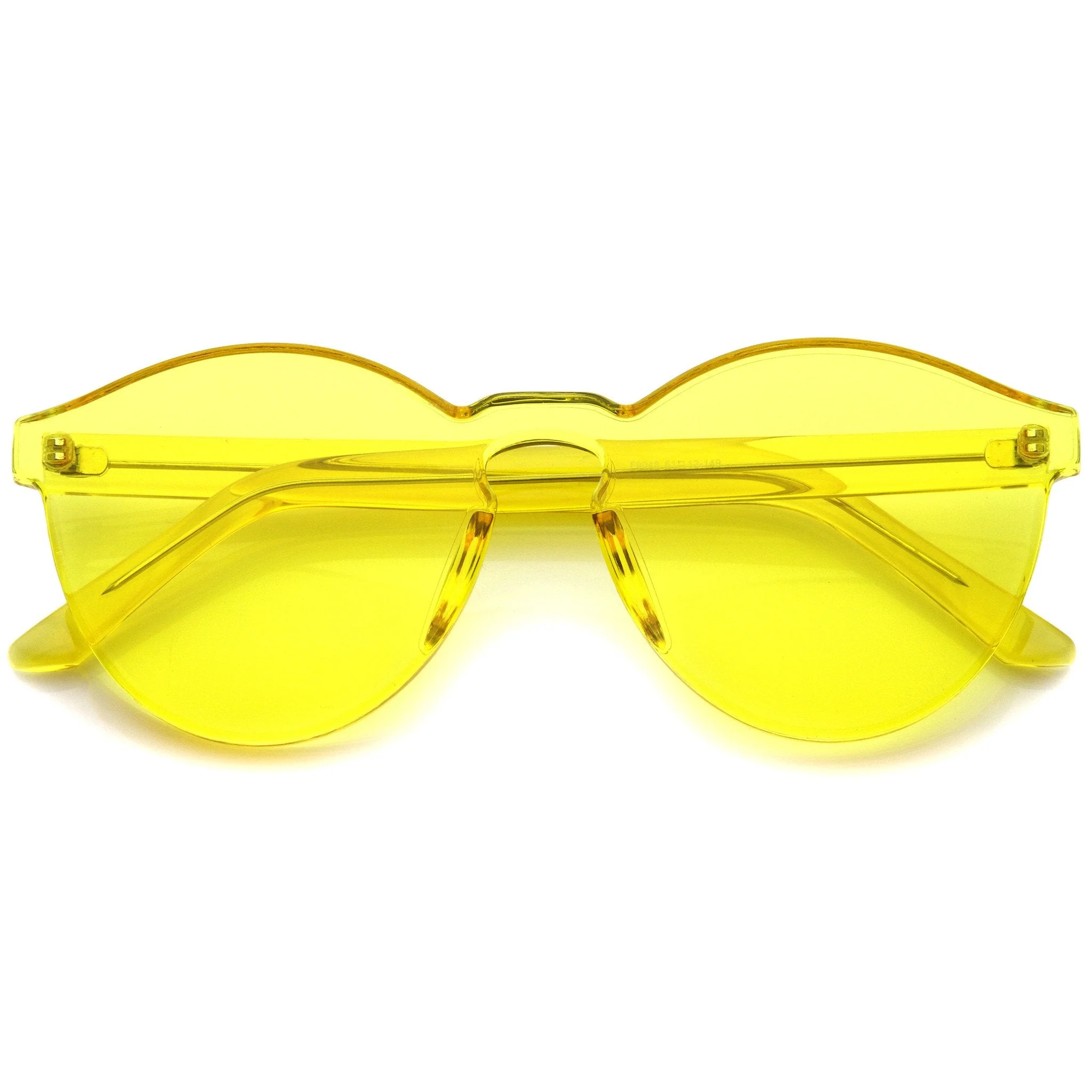 zeroUV Rimless Monoblock Cut PC Color Lens Rimless Sunglasses A368 - Image 13