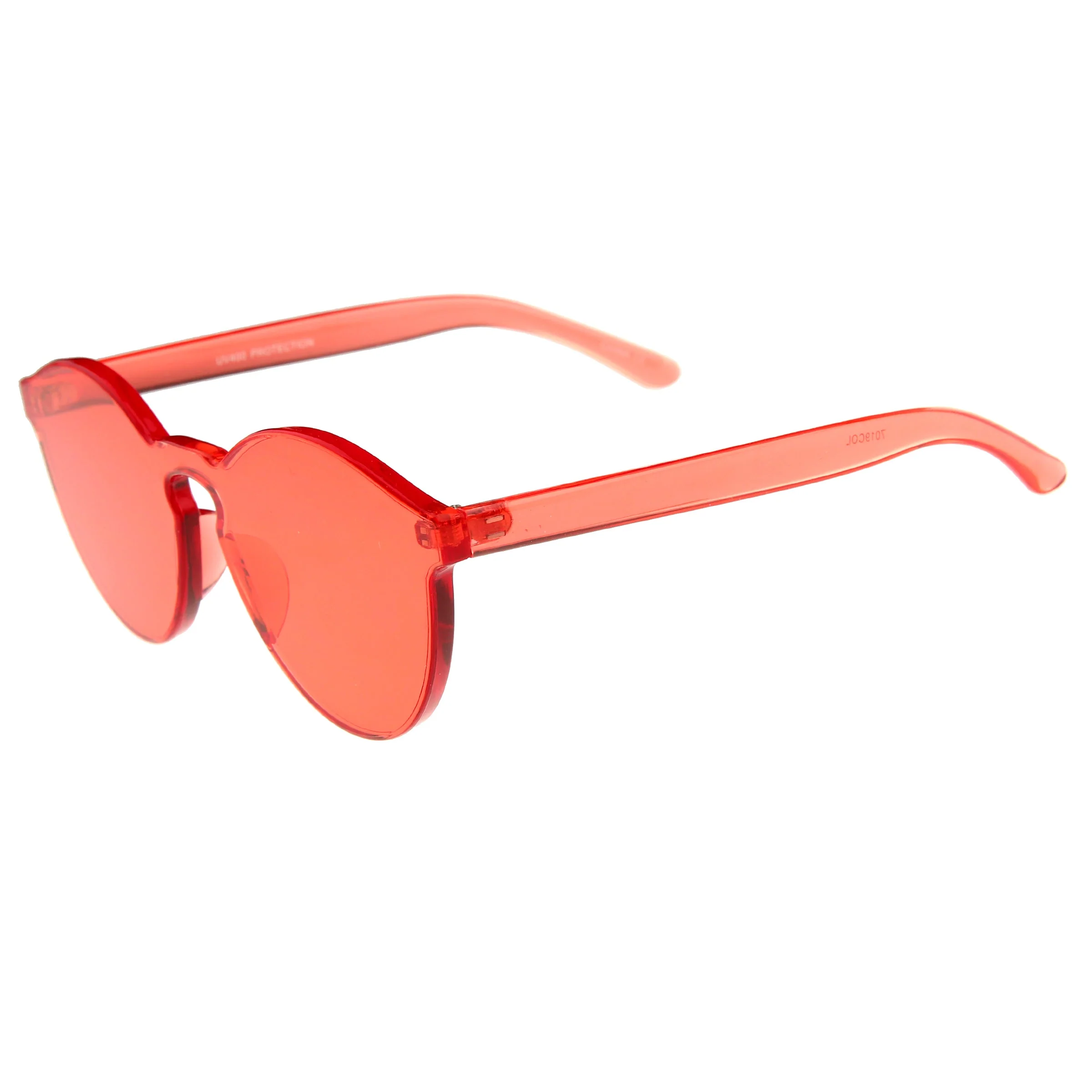 zeroUV Rimless Monoblock Cut PC Color Lens Rimless Sunglasses A368 - Image 26