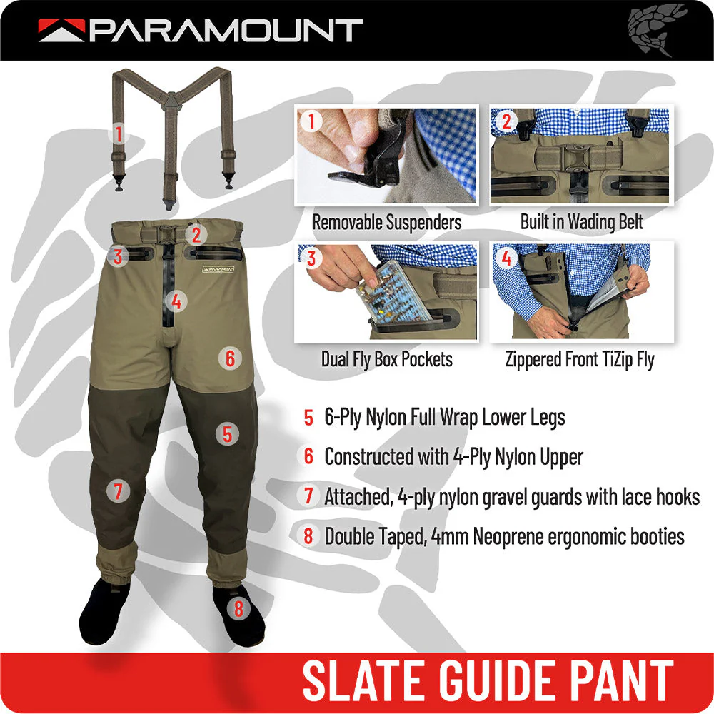 Paramount Outdoors SLATE Zippered Waist High Guide Pant - Image 7