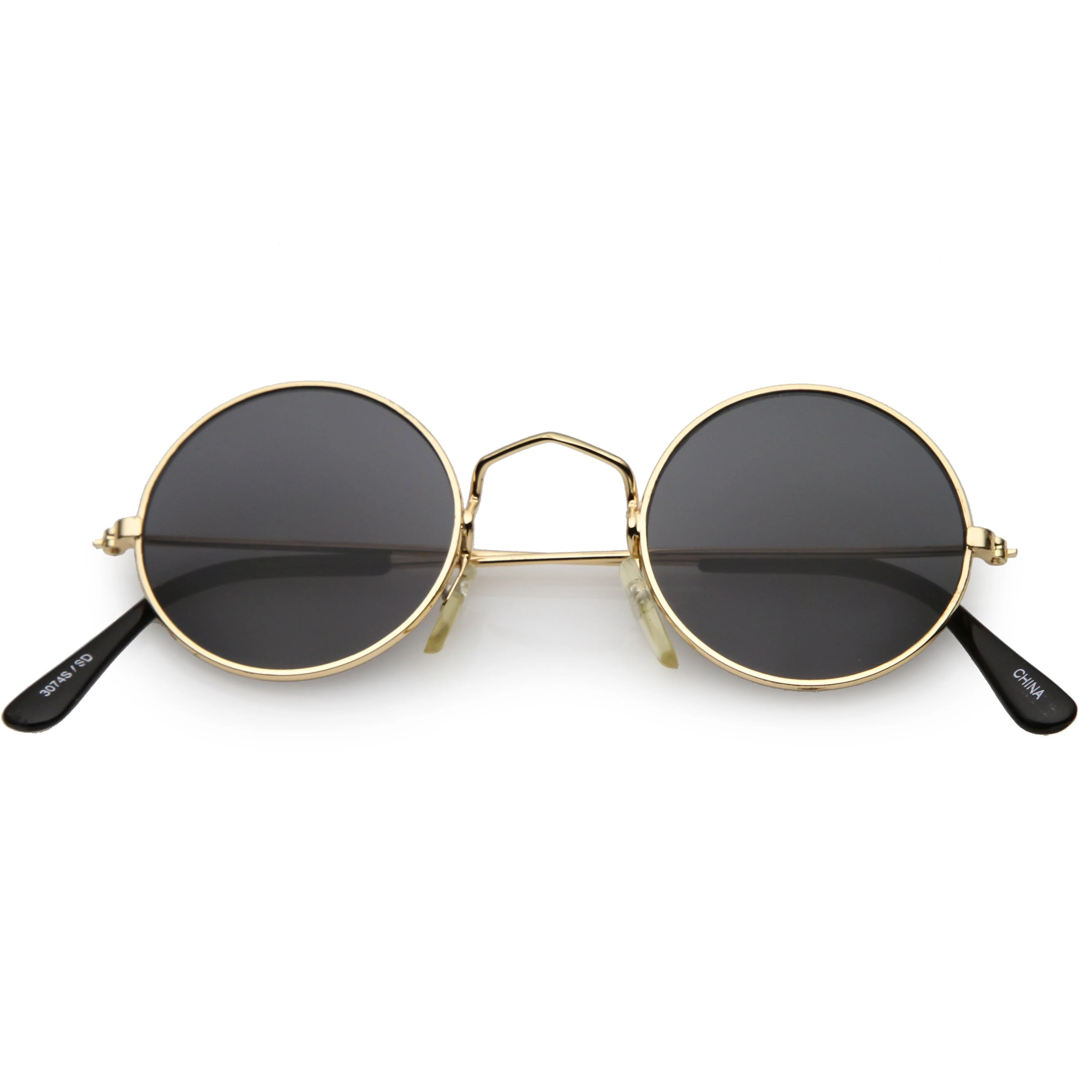 zeroUV Small Round Dapper True Vintage Metal Sunglasses C669 - Image 2