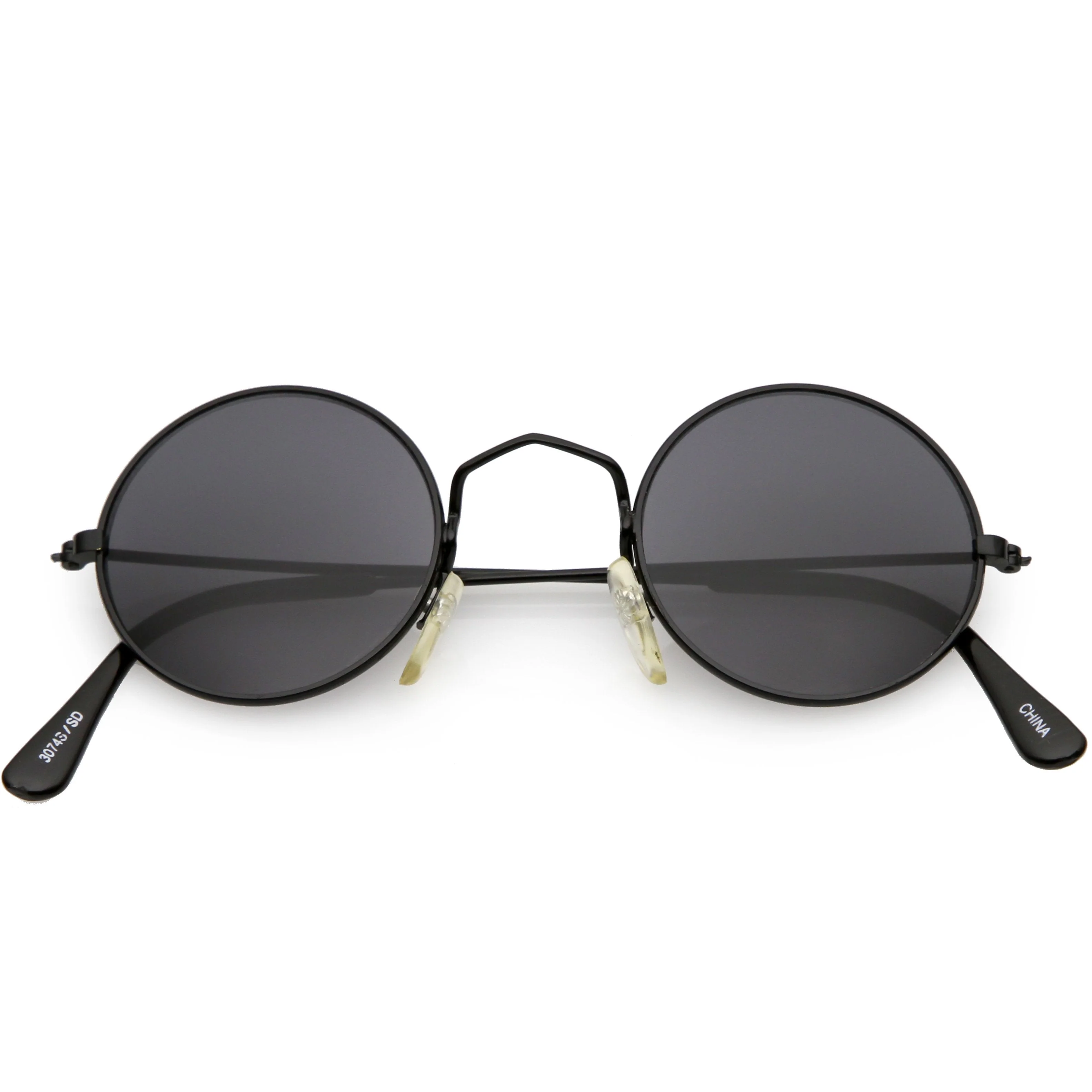 zeroUV Small Round Dapper True Vintage Metal Sunglasses C669 - Image 6