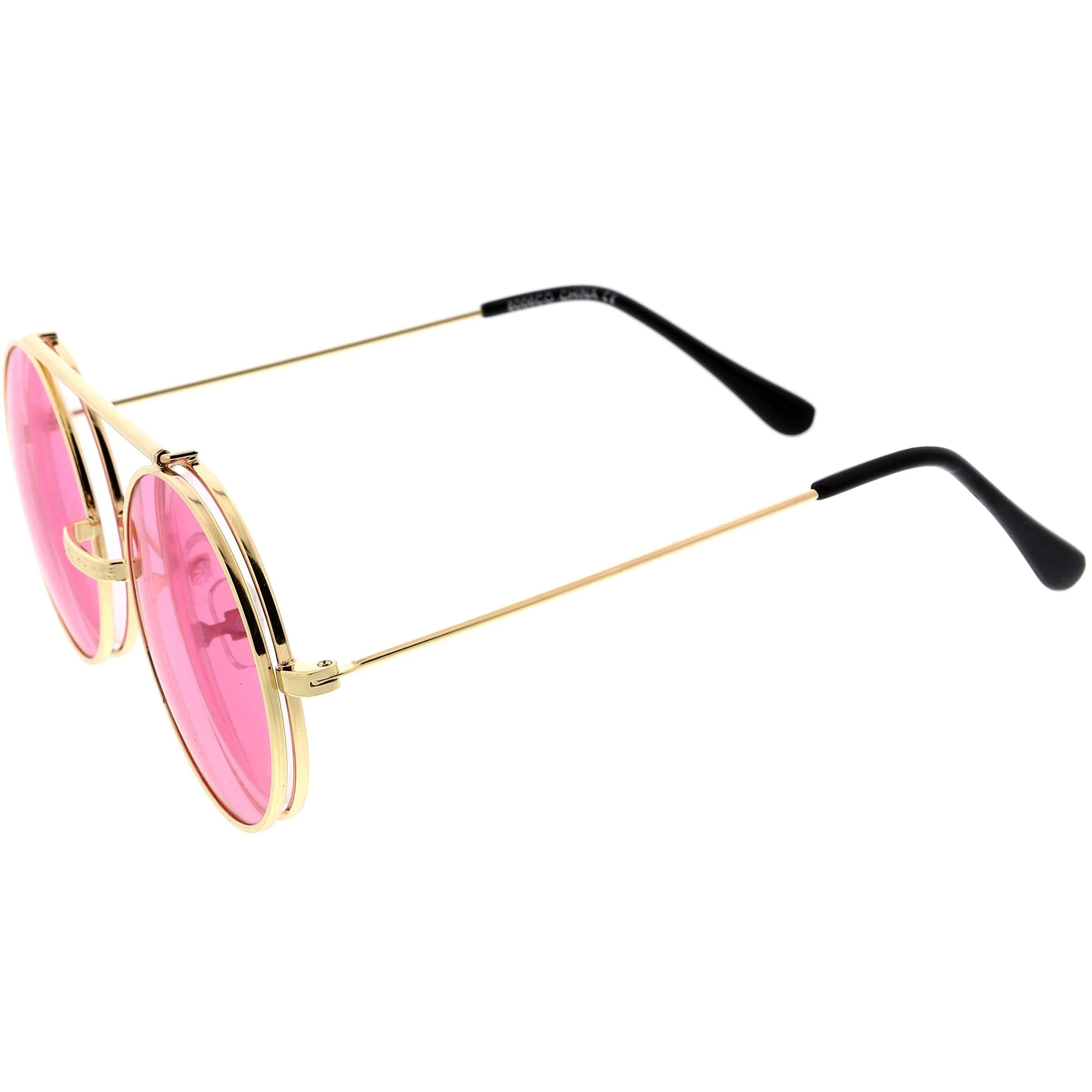 zeroUV Steampunk Vintage Circle Round Flip Up Vintage Sunglasses 8793 - Image 19